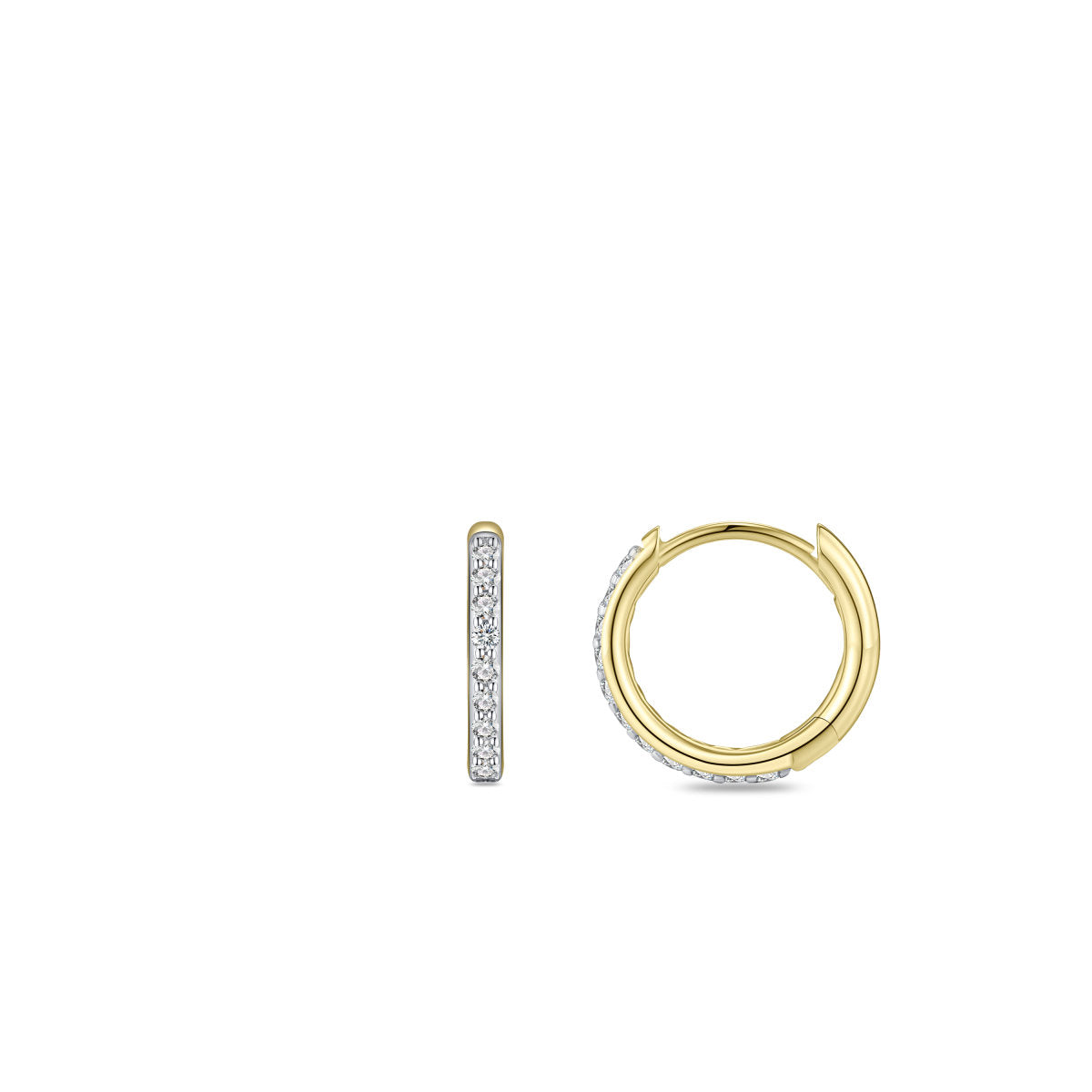 Gisser Oorringen 14K Bicolor Goud Lab grown diamant – VBLKCK1/12 – foto 3
