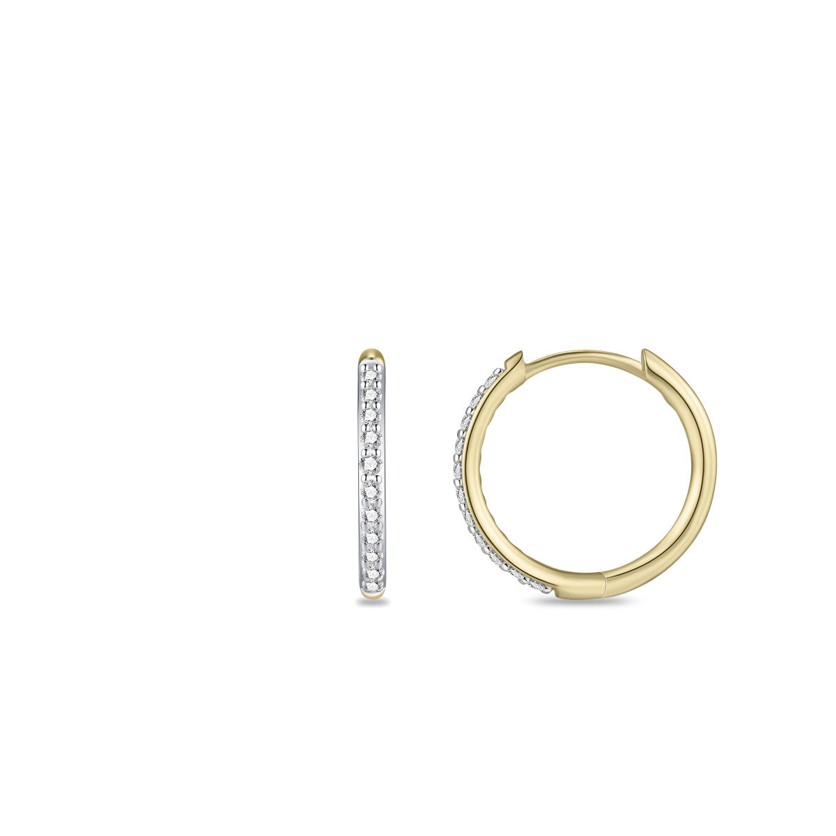 Gisser Oorringen 14K Bicolor Goud Lab grown diamant – VBLKCK1/15 – foto 3