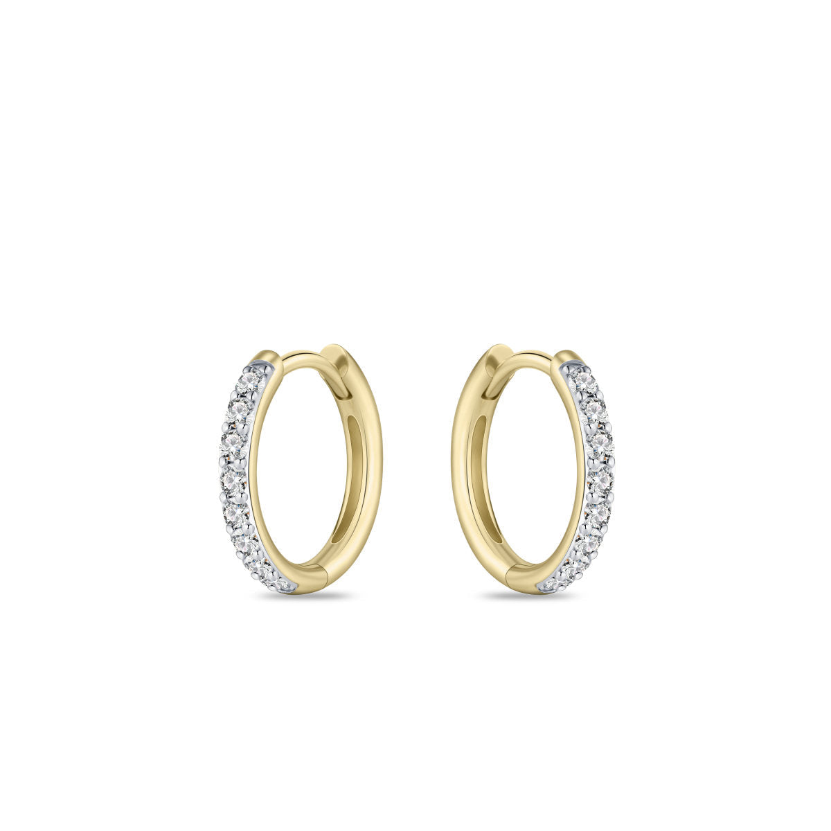 Gisser Oorringen 14K Bicolor Goud Lab grown diamant – VBLKCK2/15
