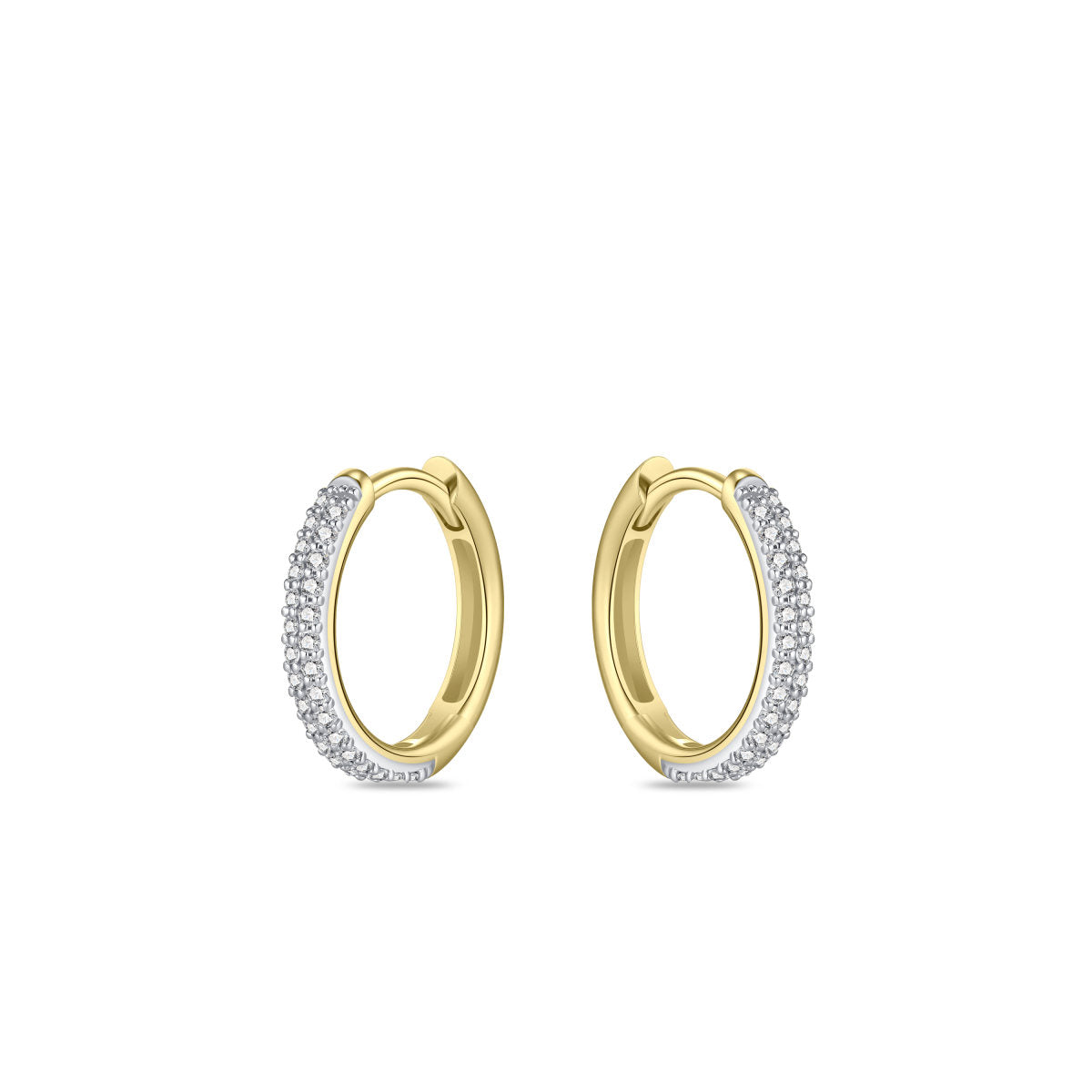 Gisser Oorringen 14K Bicolor Goud Lab grown diamant – VBLKCS2/15