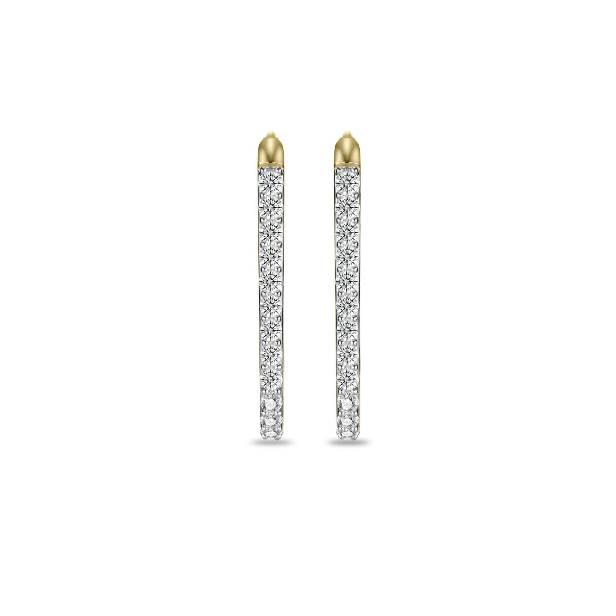 Gisser Oorringen 14K Bicolor Goud Lab grown diamant – VBLKCU2/25 – foto 2