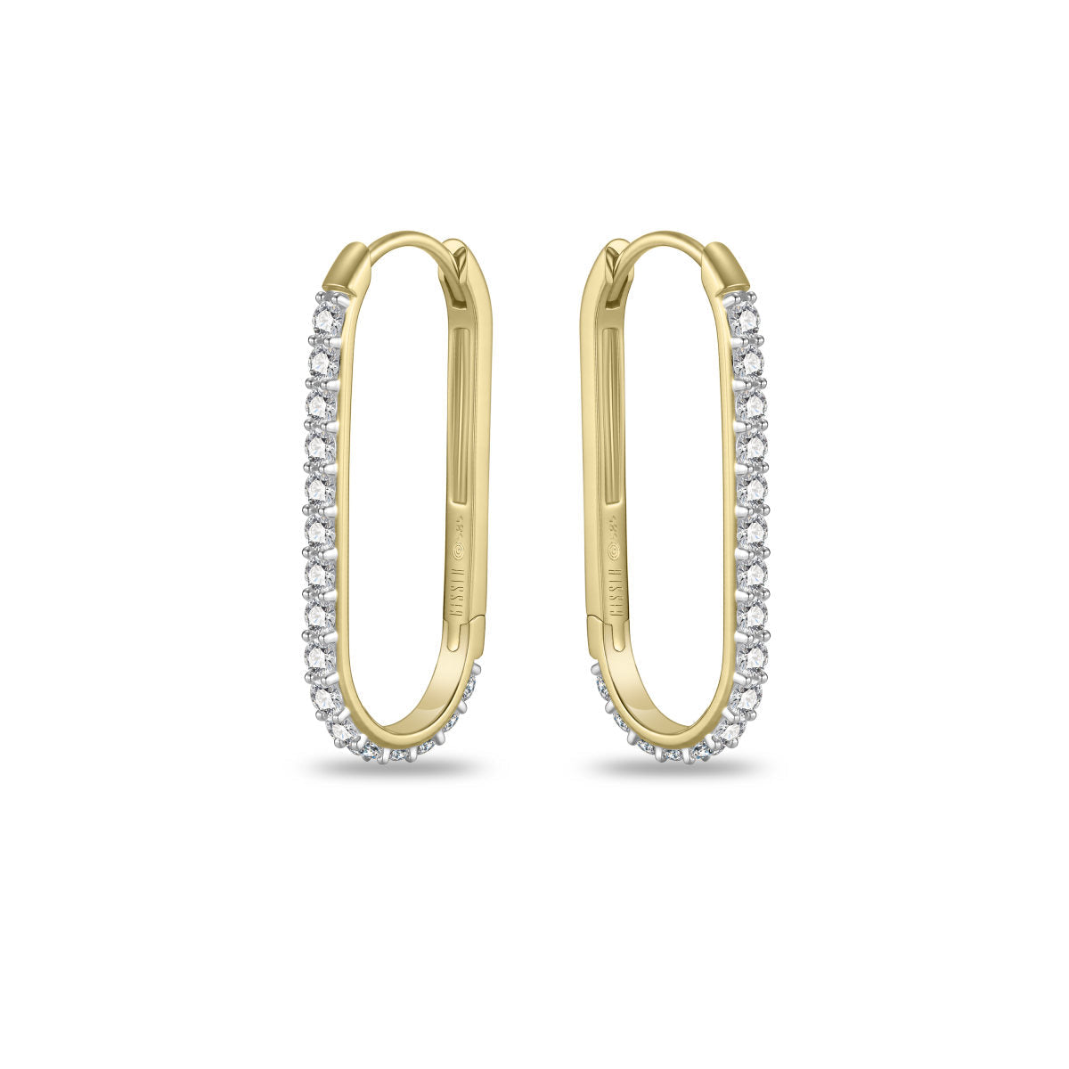 Gisser Oorringen 14K Bicolor Goud Lab grown diamant – VBLKCU2/25
