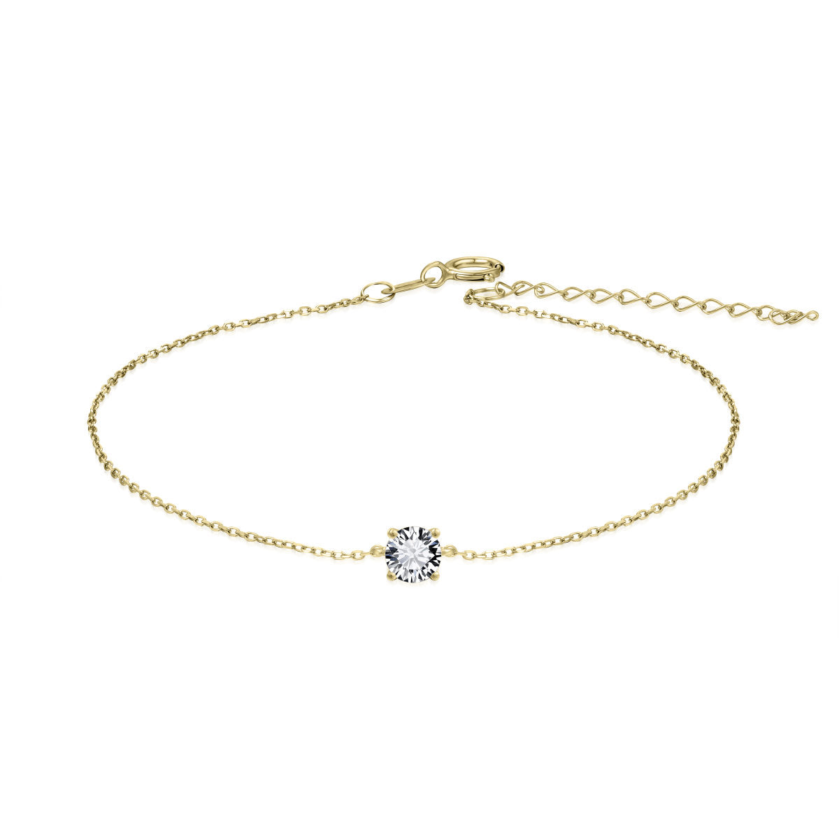 Gisser Armband 14K Geelgoud Zirkonia Wit 17+3 cm – VGB001