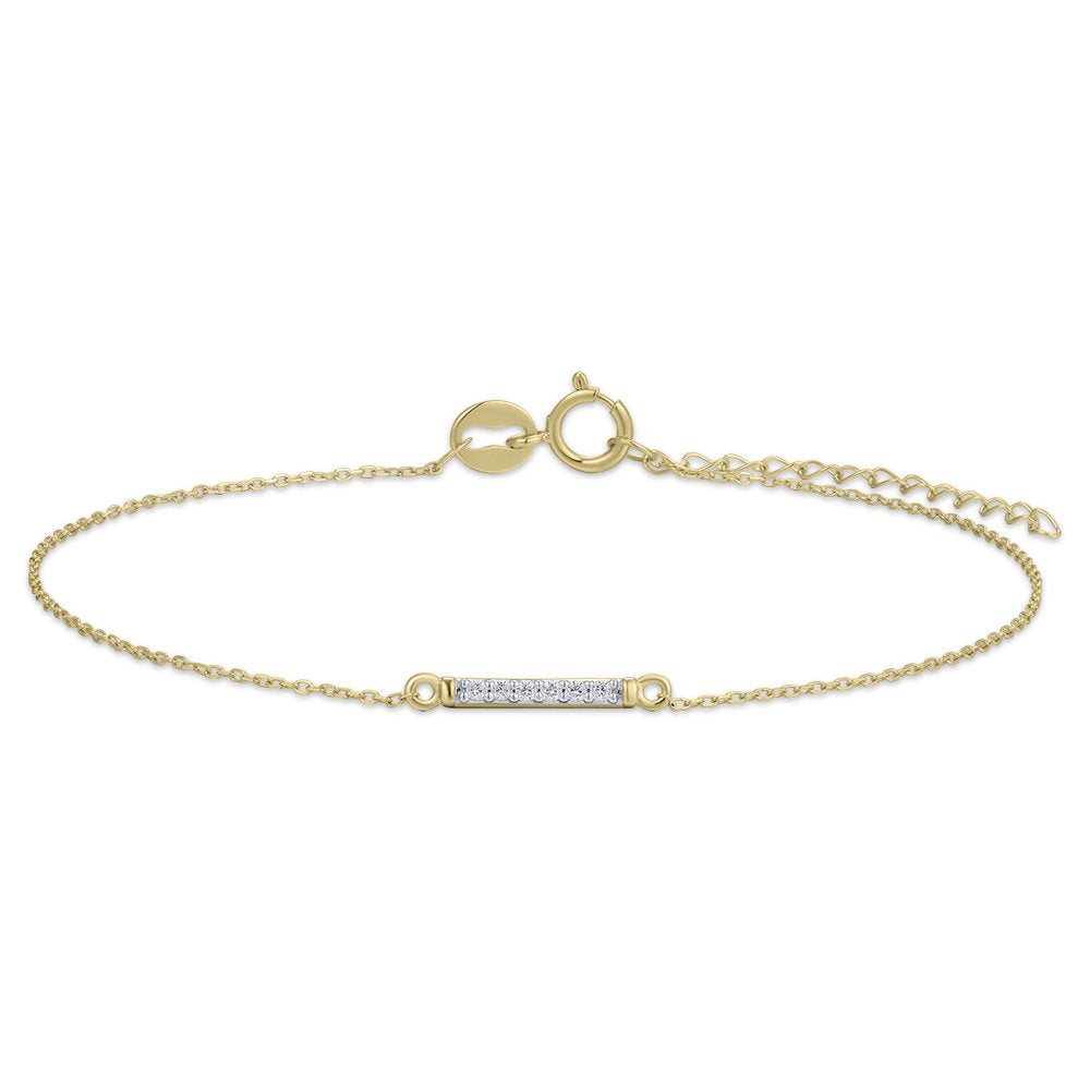 Gisser Armband 14K Geelgoud Zirkonia Wit 17+3 cm – VGB007