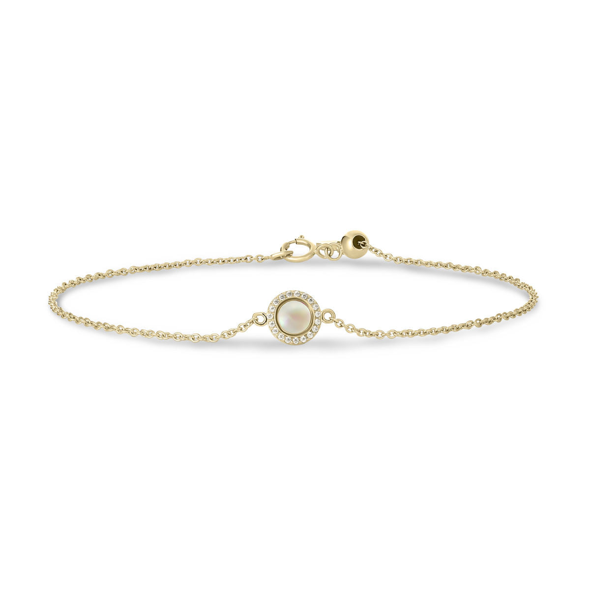 Gisser Armband 14K Geelgoud Zoetwaterparel 18,5 cm – VGB029