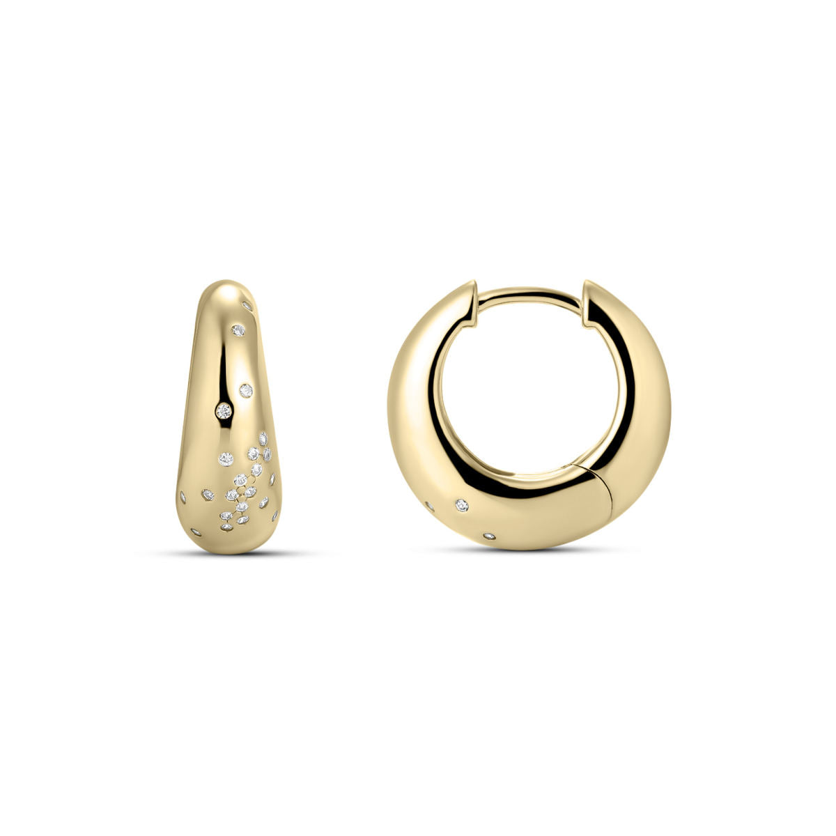 Gisser Oorringen 14K Geelgoud Diamant Wit – VGDH001 – foto 2