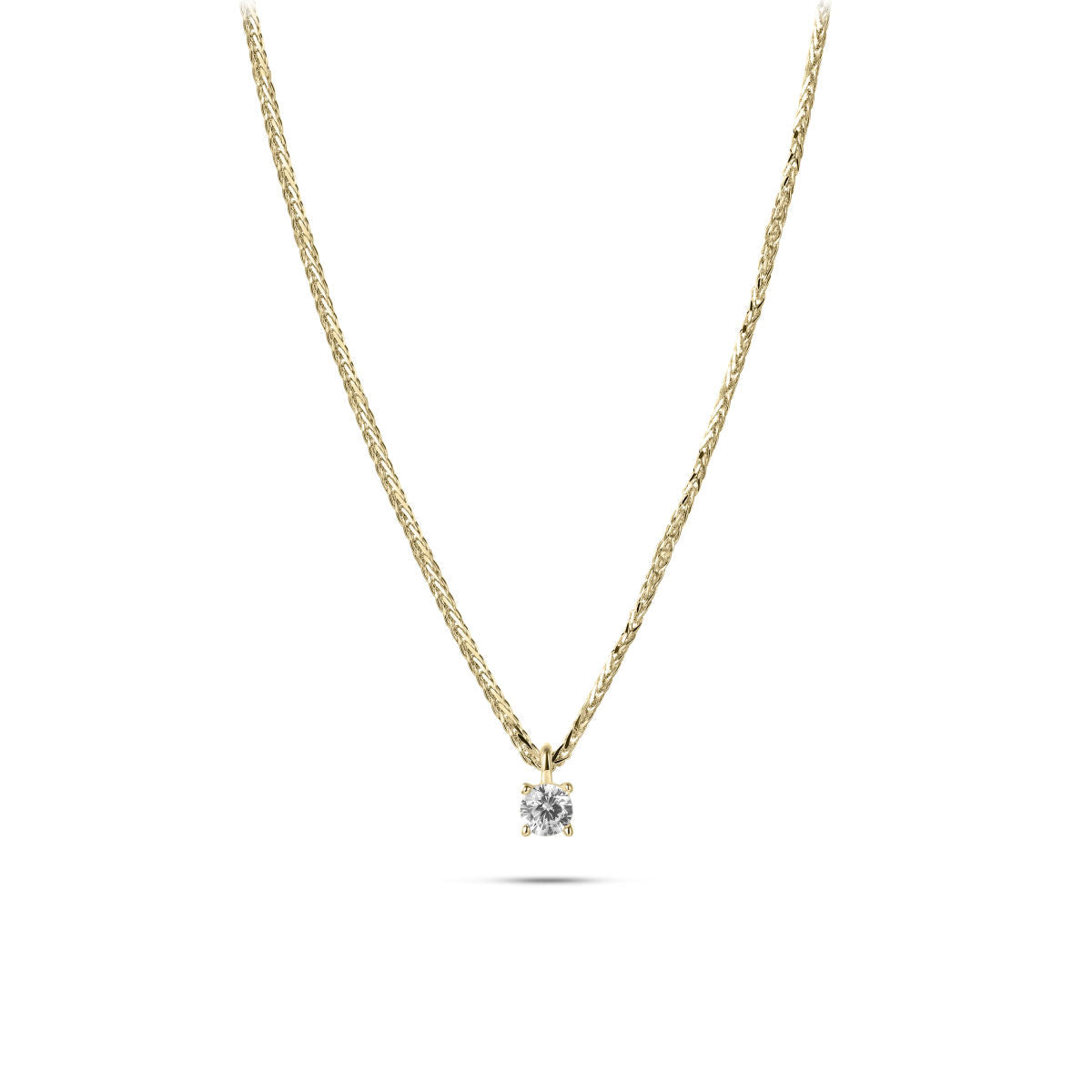 Gisser Ketting 14K Geelgoud Diamant Wit – VGDN001/3