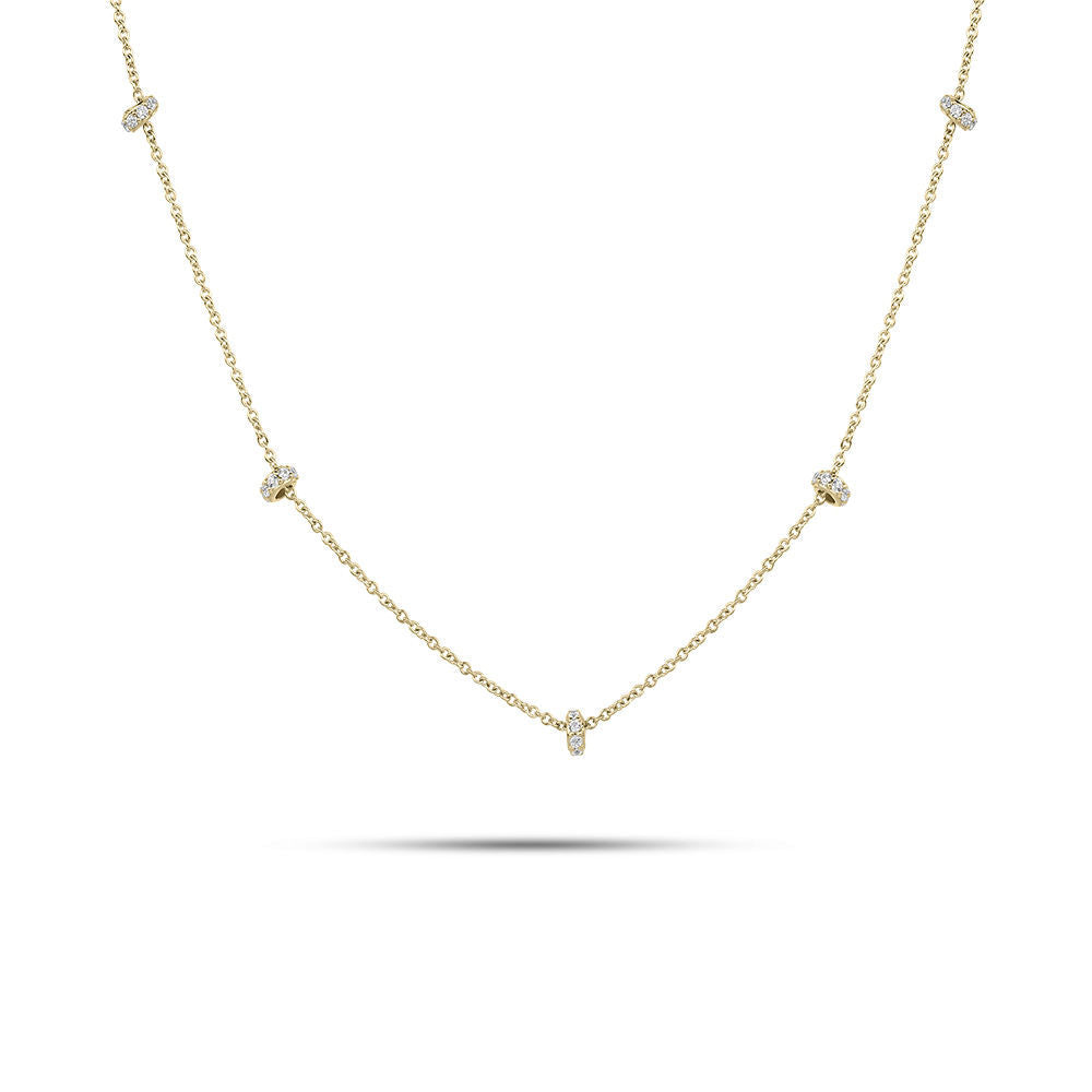 Gisser Ketting 14K Geelgoud Diamant 42+3 cm – VGDN006