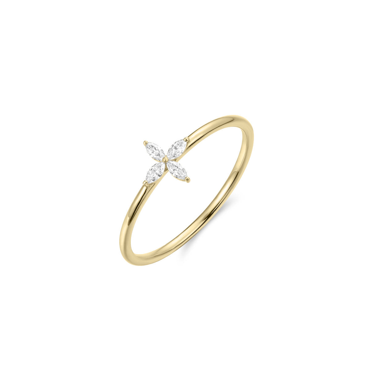 Gisser Ring 14K Geelgoud Diamant Wit – VGDR014