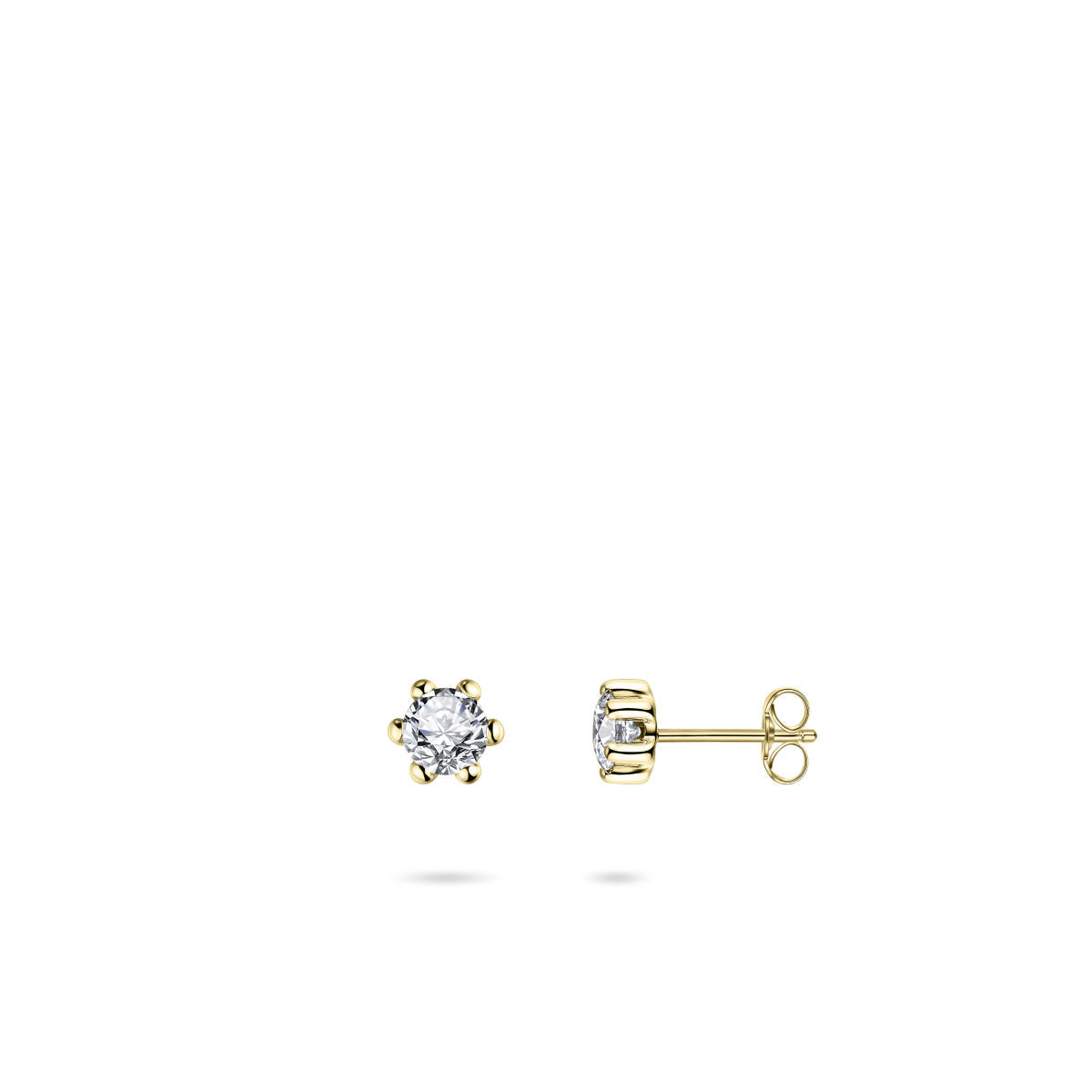 Gisser Oorbellen 14K Geelgoud Zirkonia Wit – VGE002/4 – foto 3