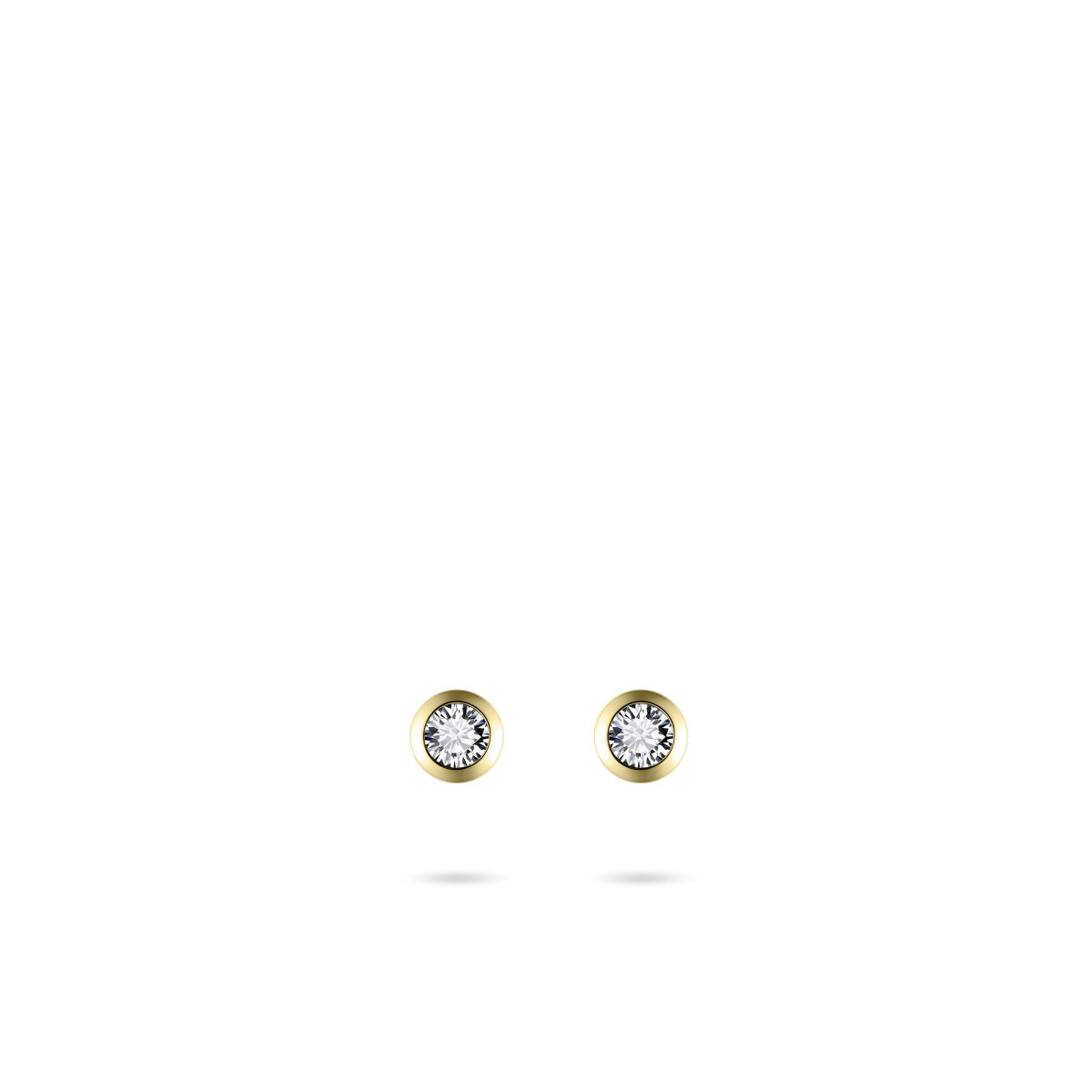 Gisser Oorbellen 14K Geelgoud Zirkonia Wit – VGE003/2.5