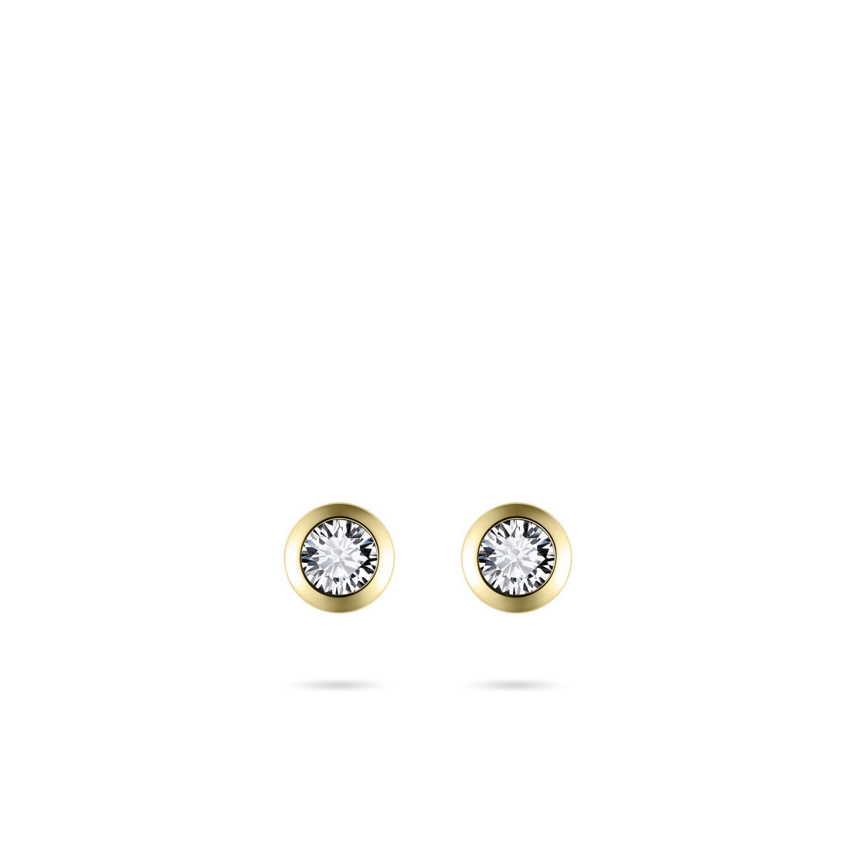 Gisser Oorbellen 14K Geelgoud Zirkonia Wit – VGE003/4