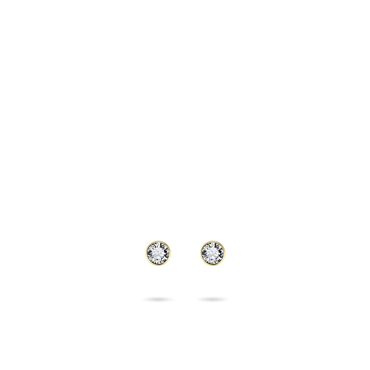 Gisser Oorbellen 14K Geelgoud Zirkonia Wit – VGE004/3