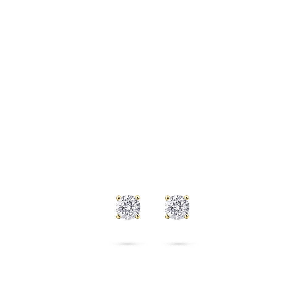 Gisser Oorbellen 14K Geelgoud Zirkonia Wit – VGE037/4