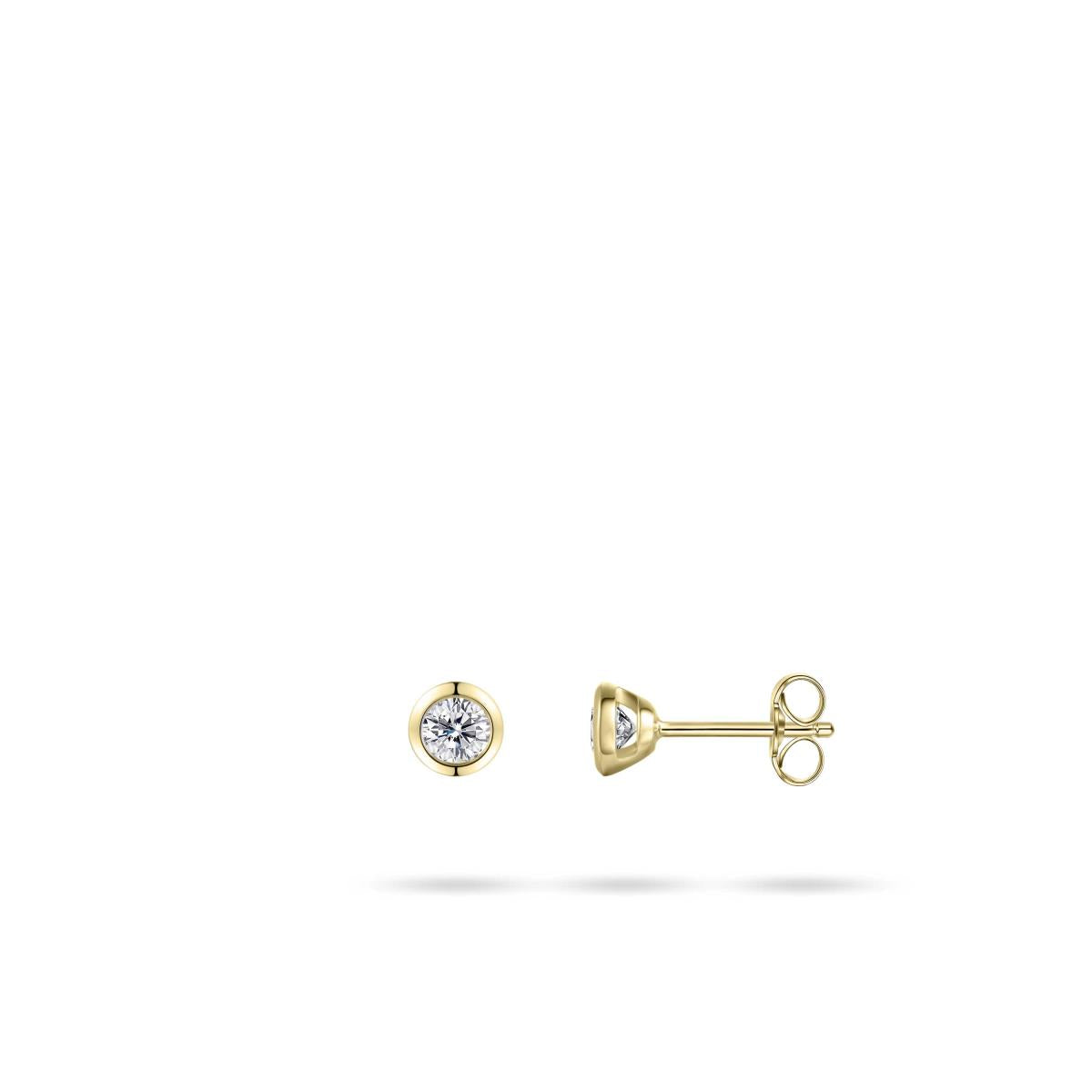 Gisser Oorbellen 14K Geelgoud Zirkonia Wit – VGE038/3 – foto 3