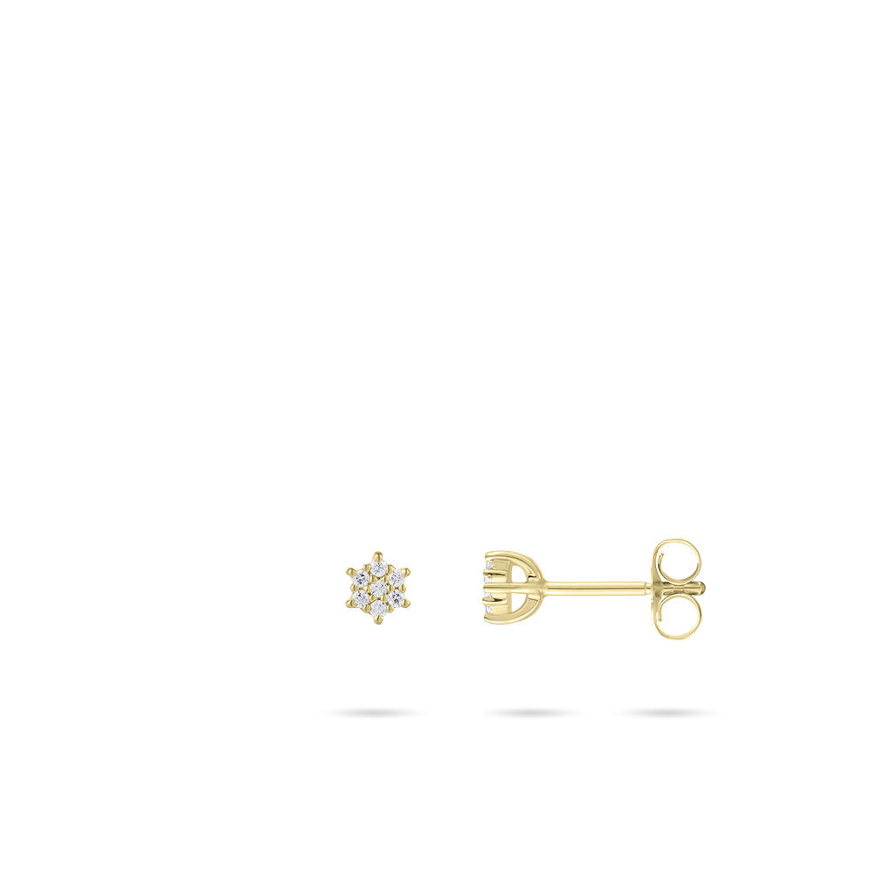 Gisser Oorbellen 14K Geelgoud Zirkonia Wit – VGE043 – foto 3