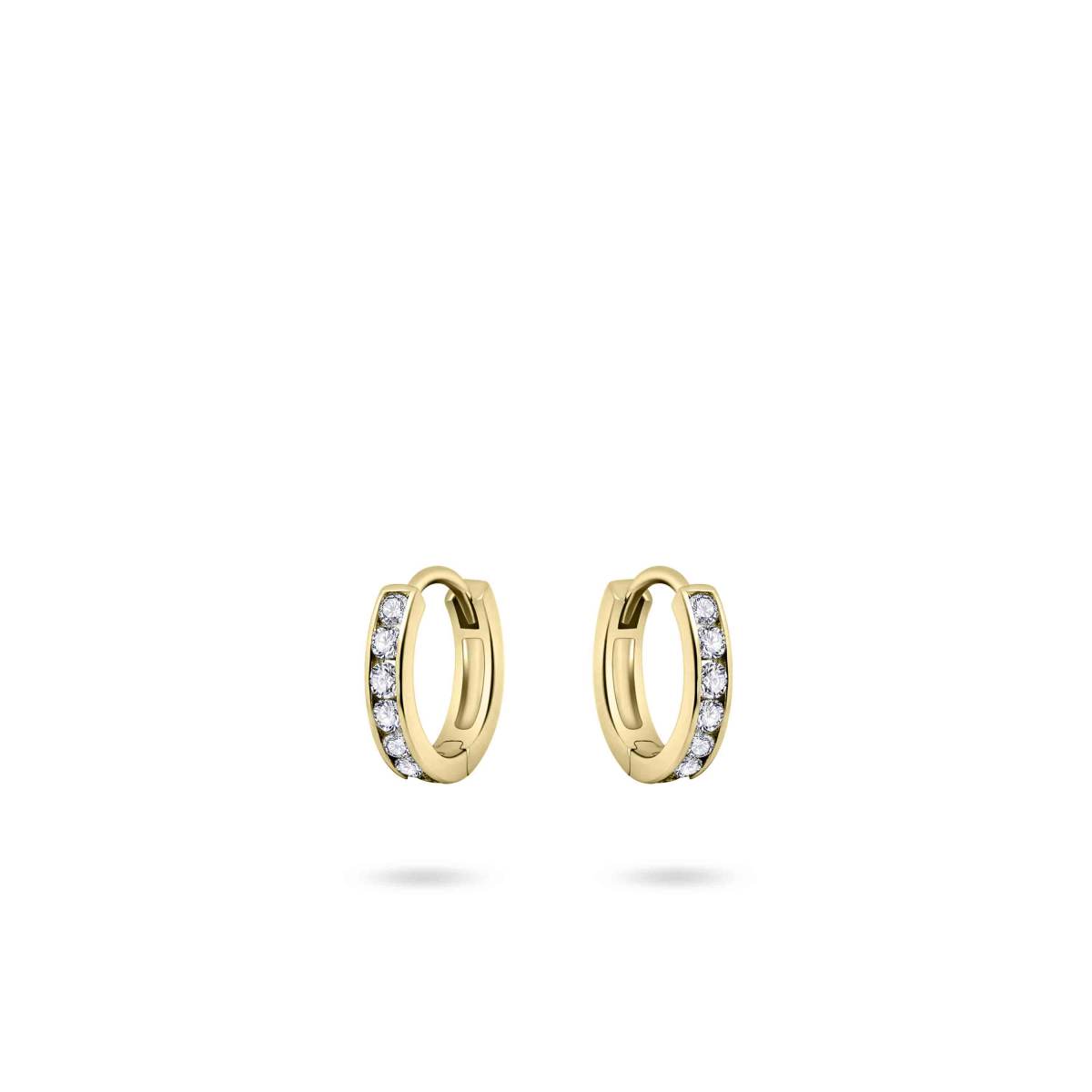 Gisser Oorbellen 14K Geelgoud Zirkonia Wit – VGKA2/10