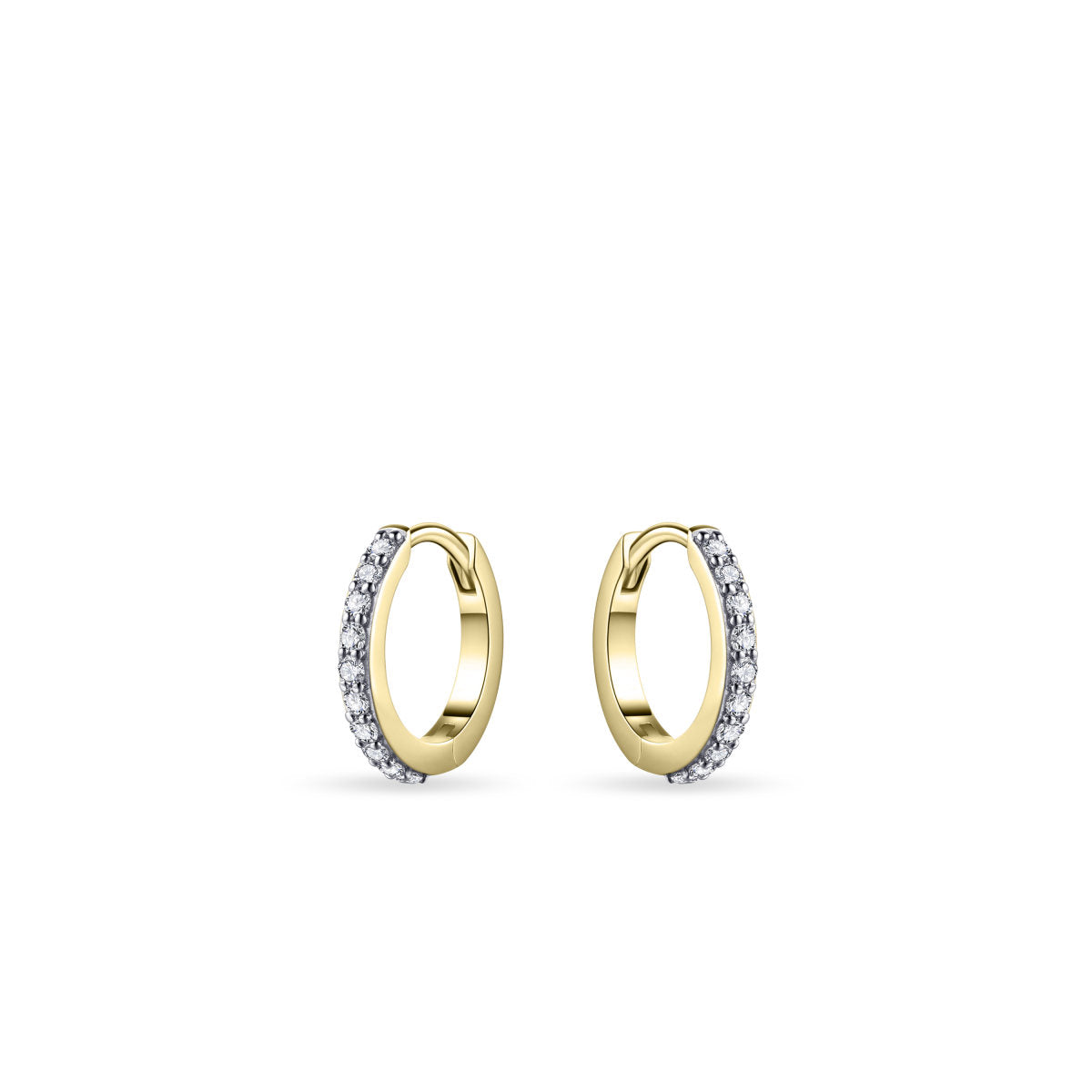 Gisser Oorbellen 14K Geelgoud Zirkonia Wit – VGKC1013