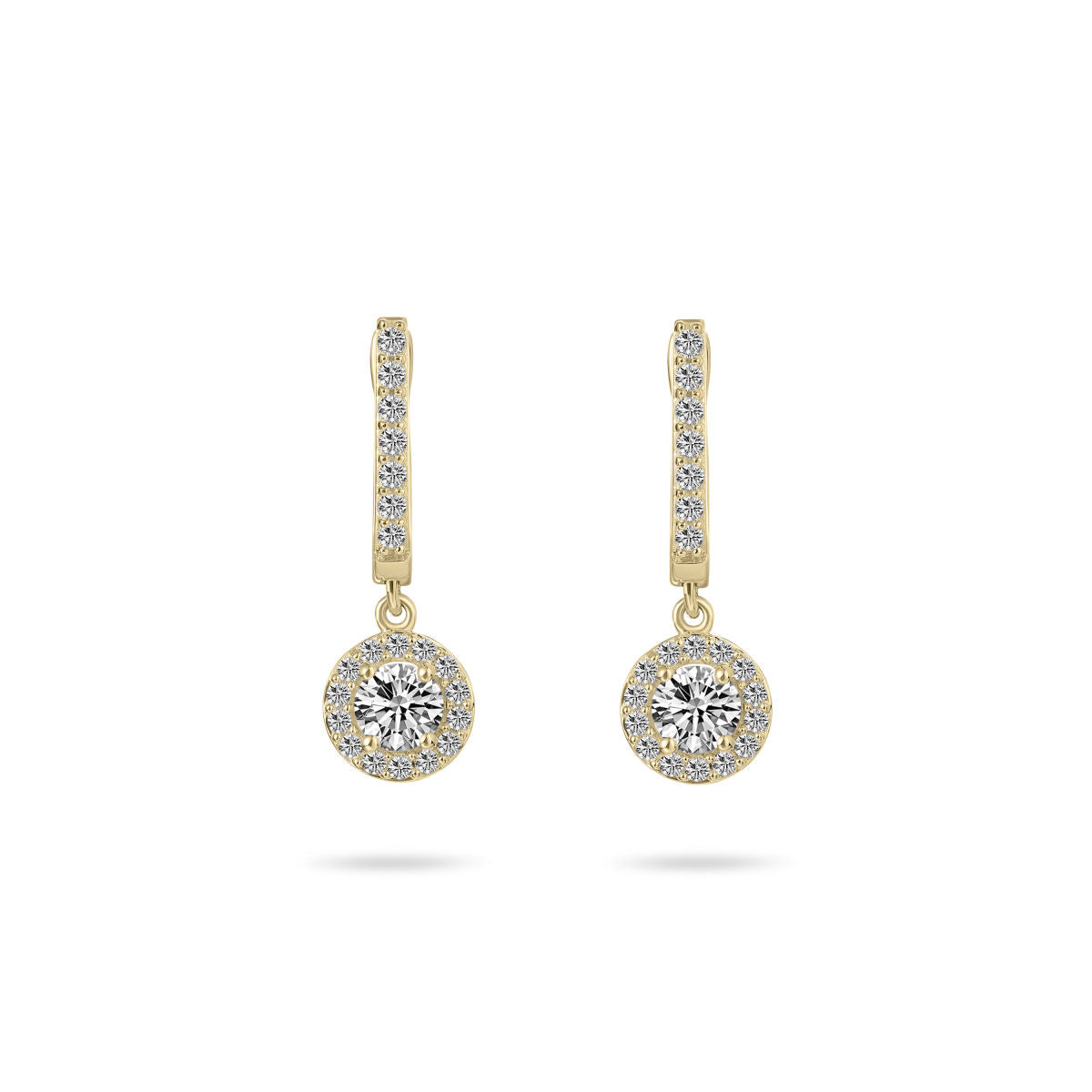 Gisser Oorbellen 14K Geelgoud Zirkonia Wit – VGKC1015
