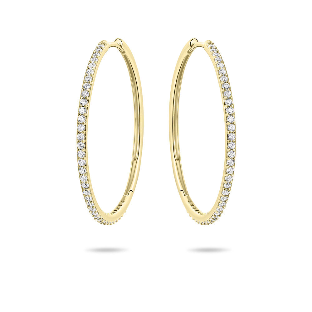 Gisser Oorbellen 14K Geelgoud Zirkonia Wit – VGKCK1/25