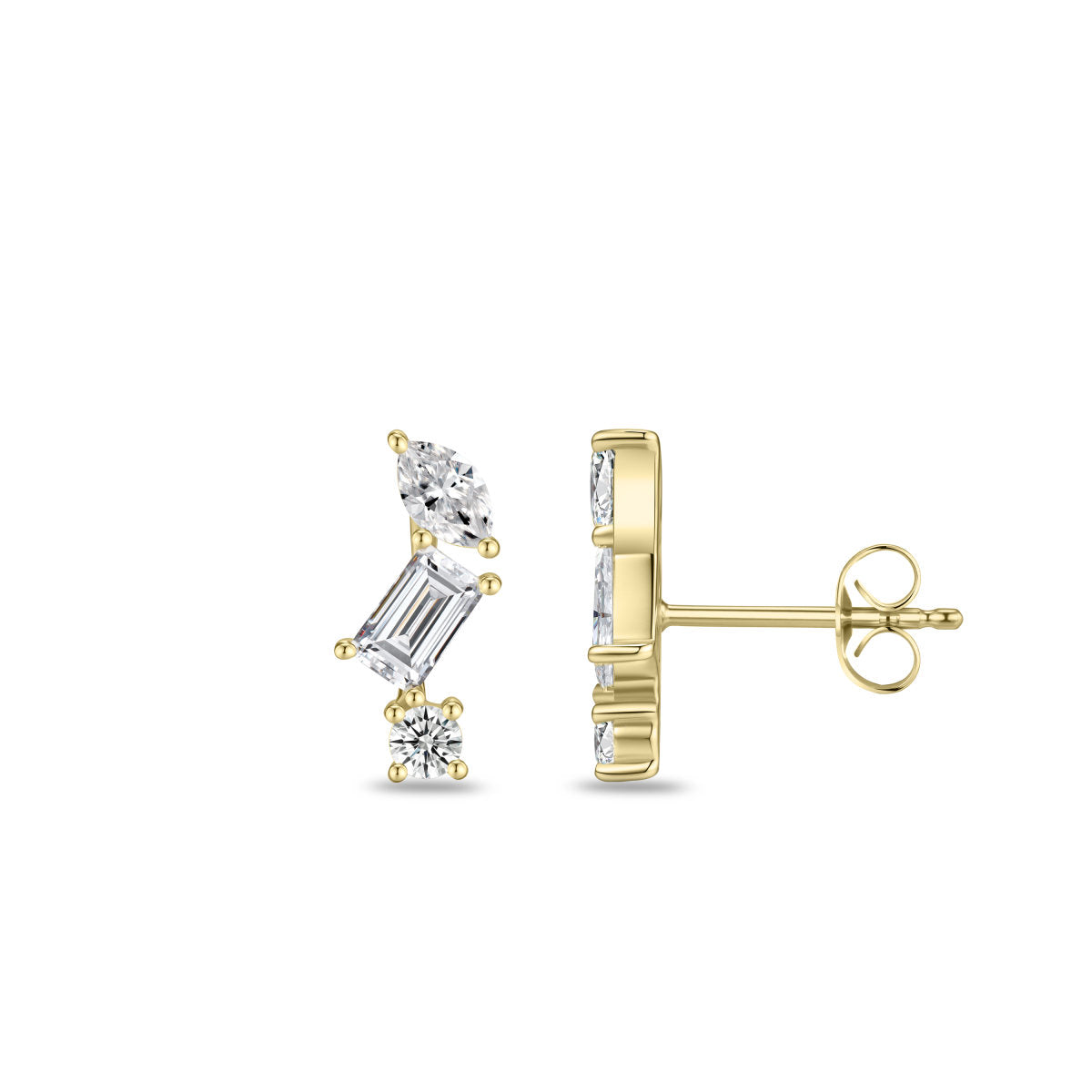 Gisser Oorbellen 14K Geelgoud Lab grown diamant – VGLE008 – foto 3