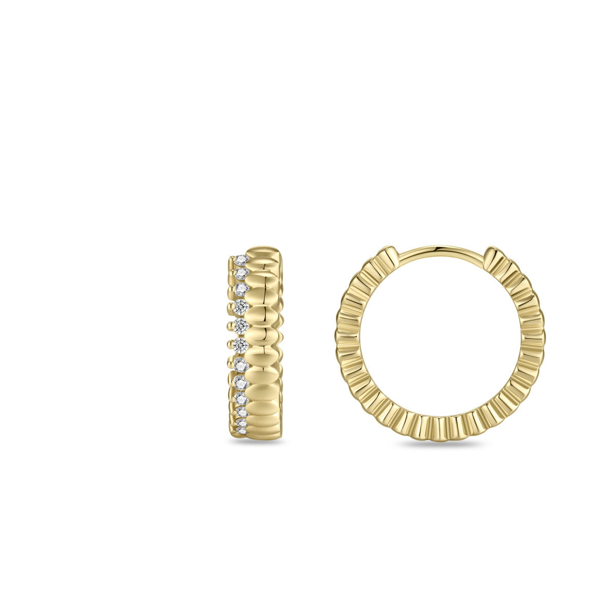 Gisser Oorringen 14K Geelgoud Lab grown diamant – VGLKC1001 – foto 3