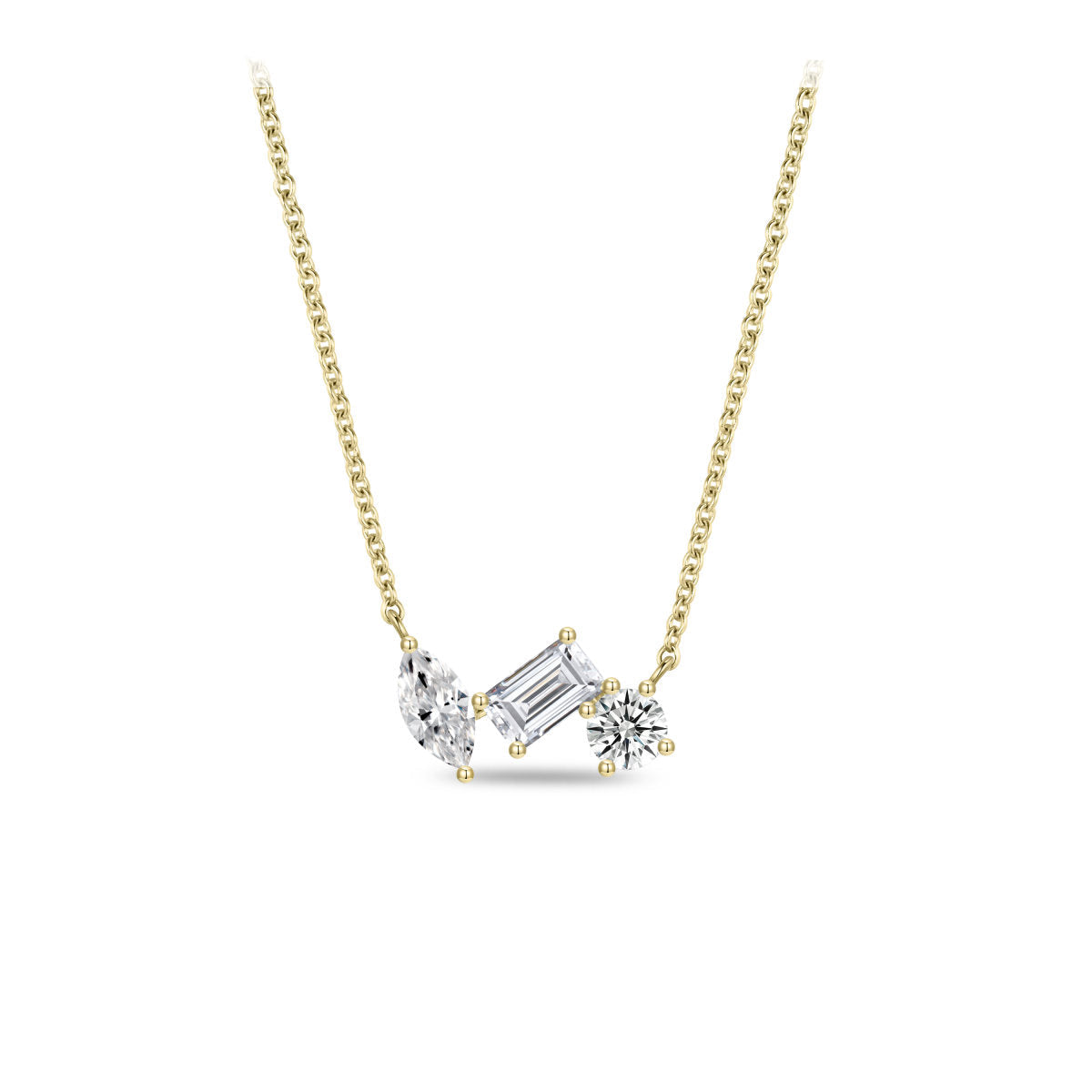 Gisser Ketting 14K Geelgoud Lab grown diamant 42+3 cm – VGLN009
