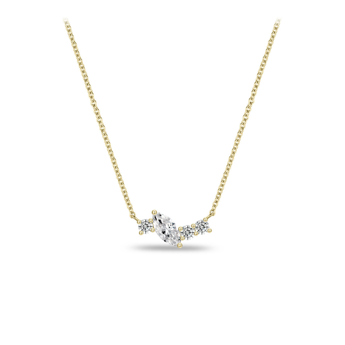 Gisser Ketting 14K Geelgoud Lab grown diamant 42+3 cm – VGLN010