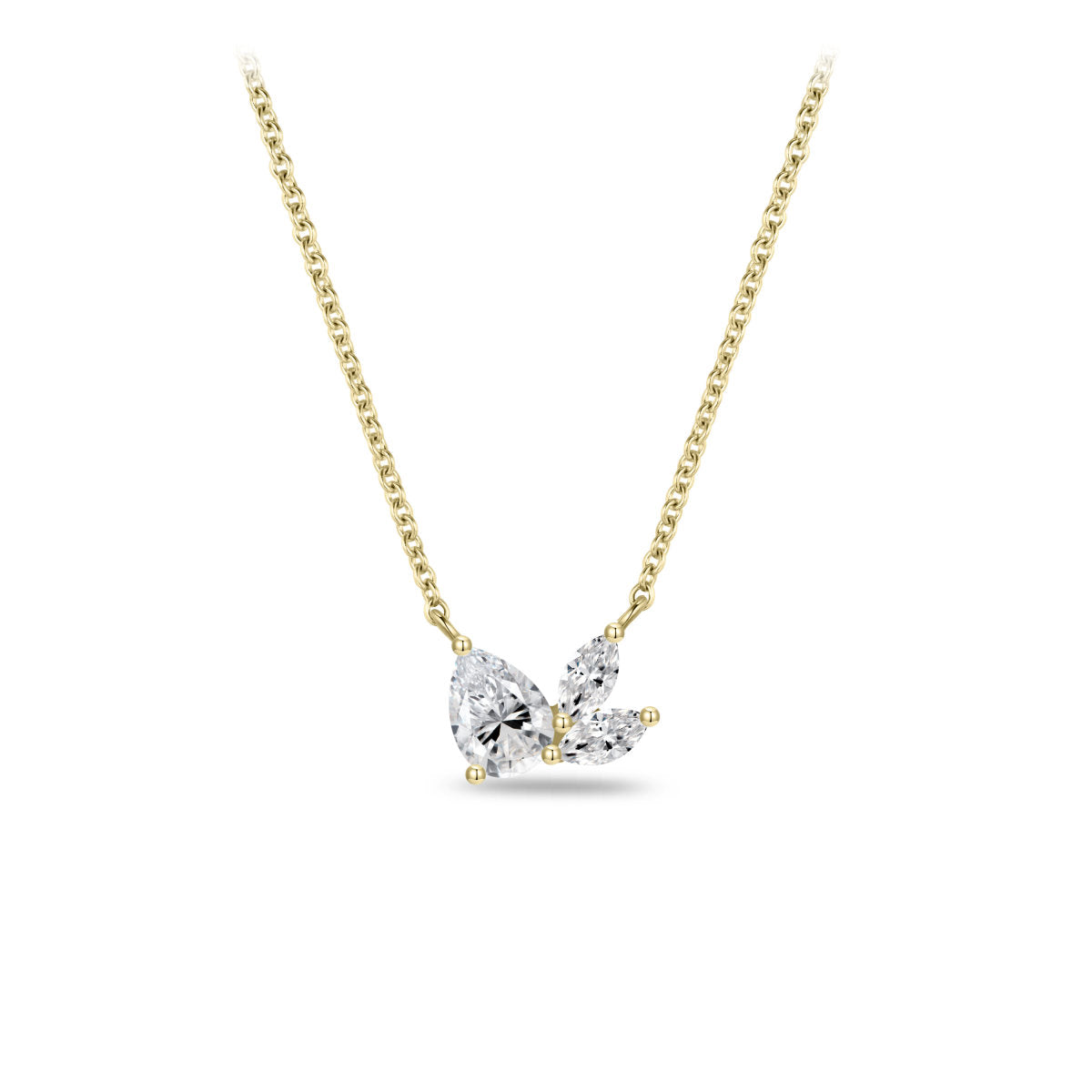 Gisser Ketting 14K Geelgoud Lab grown diamant 42+3 cm – VGLN011