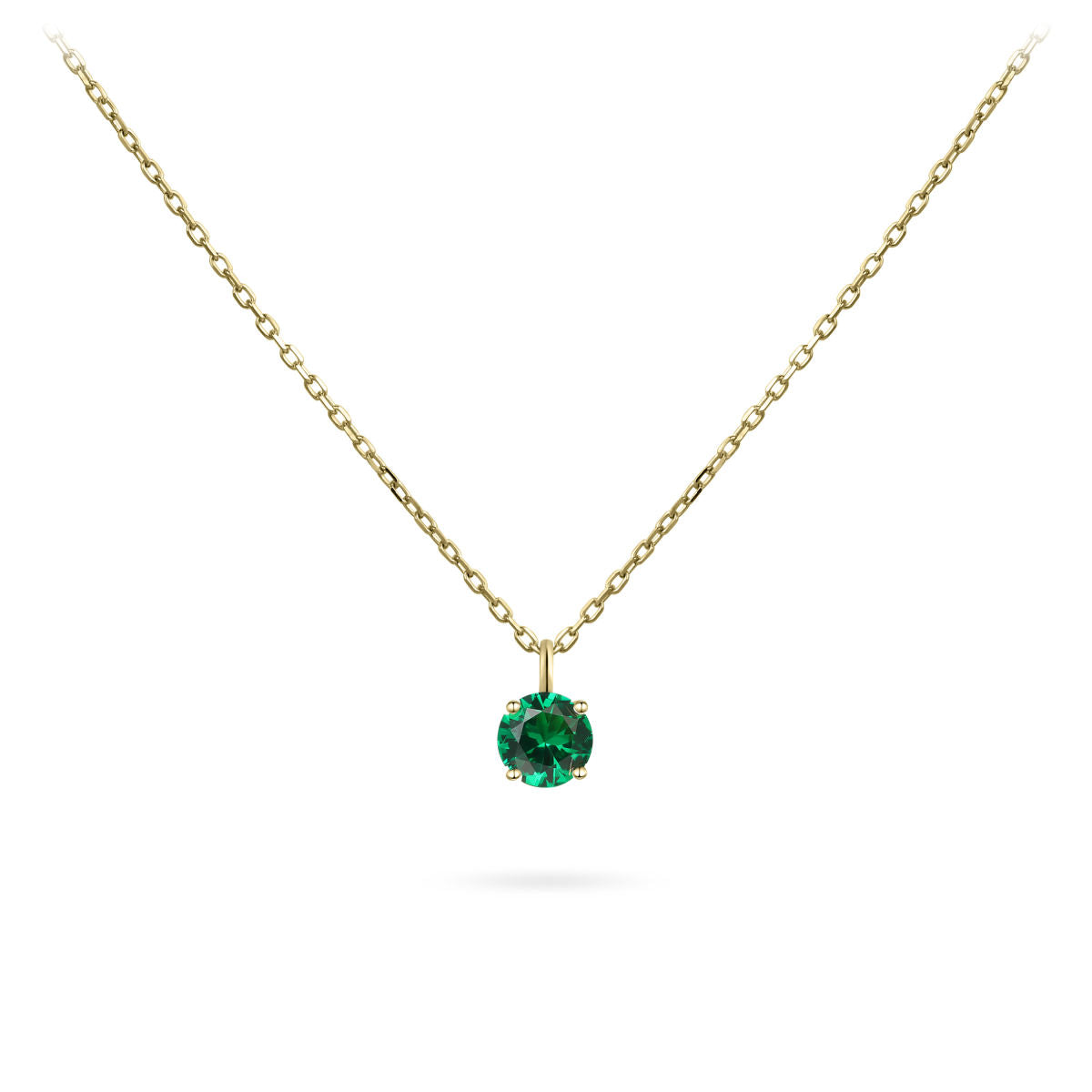 Gisser Ketting 14K Geelgoud Zirkonia Groen 38+4 cm – VGN002G