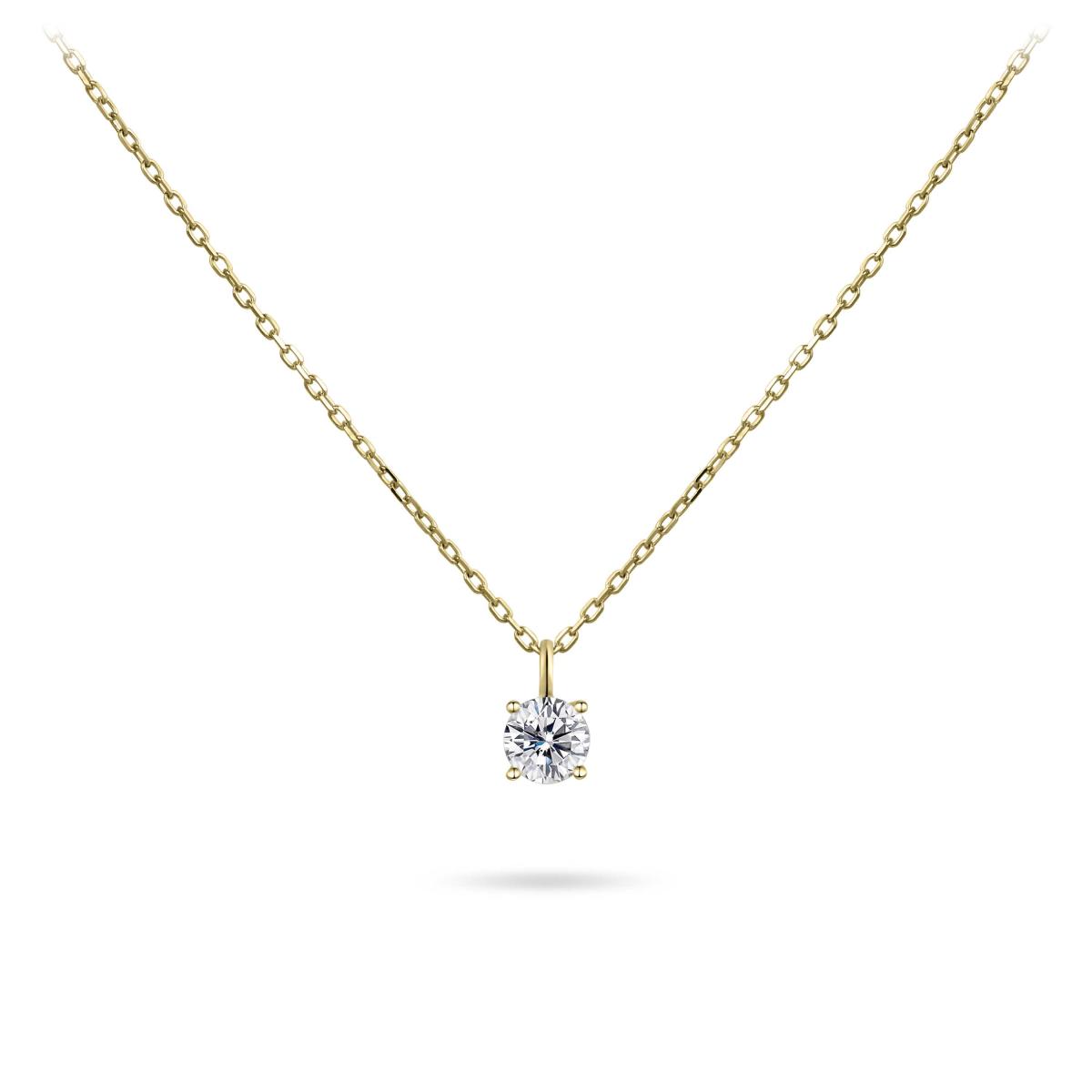 Gisser Ketting 14K Geelgoud Zirkonia Wit 38+4 cm – VGN002