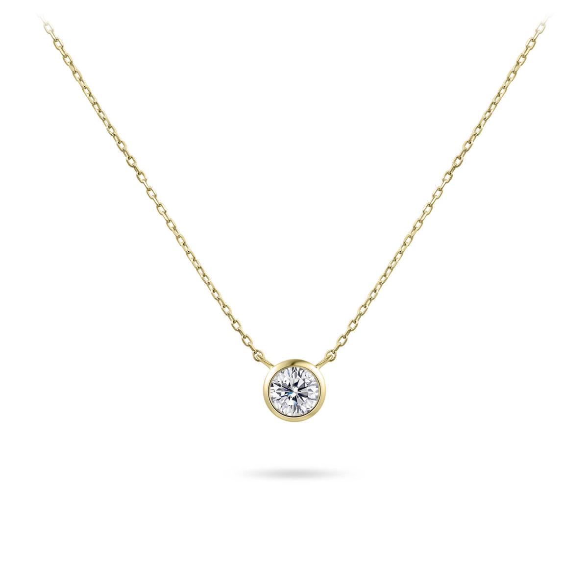 Gisser Ketting 14K Geelgoud Zirkonia Wit 38+4 cm – VGN003