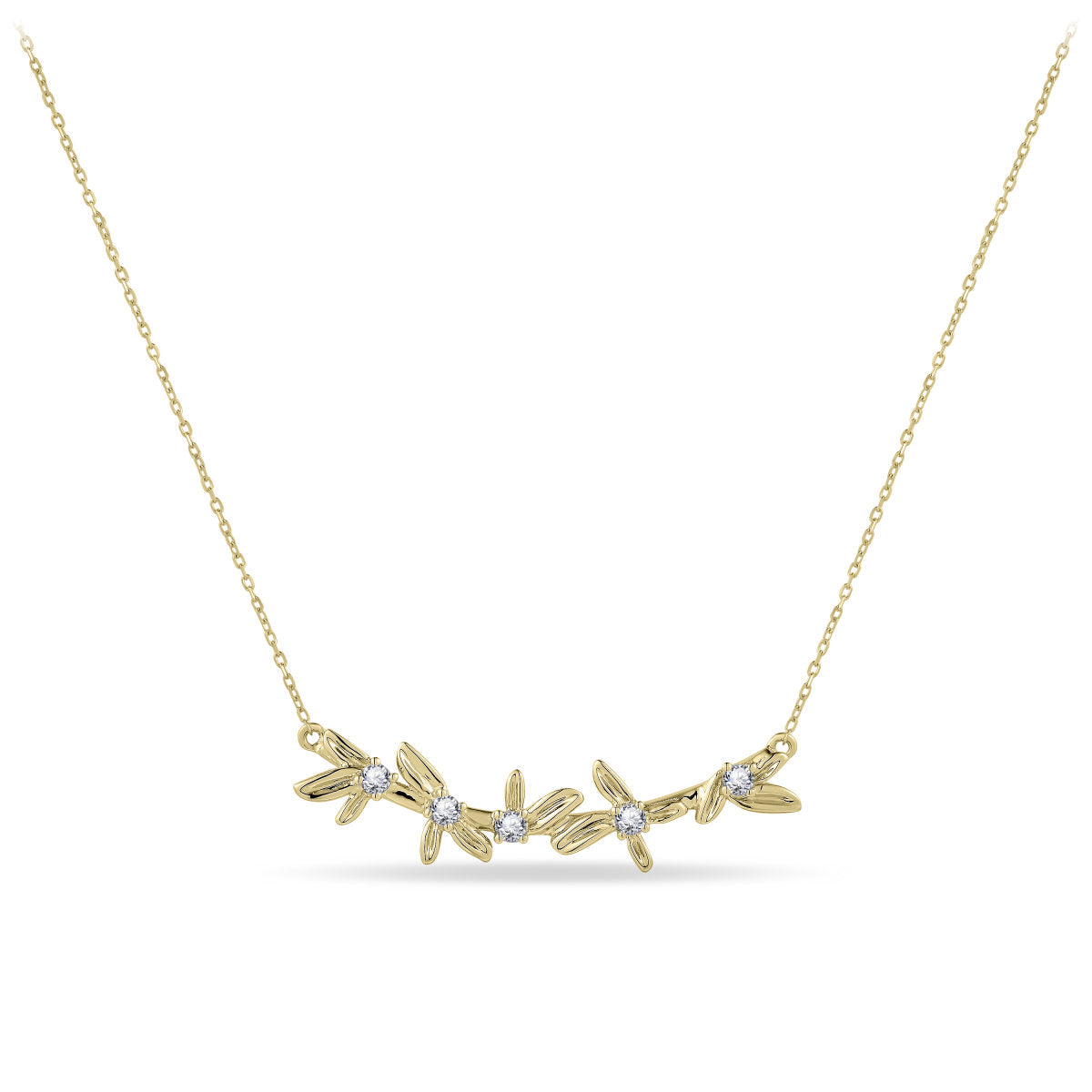Gisser Ketting 14K Geelgoud Zirkonia Wit 38+4 cm – VGN007