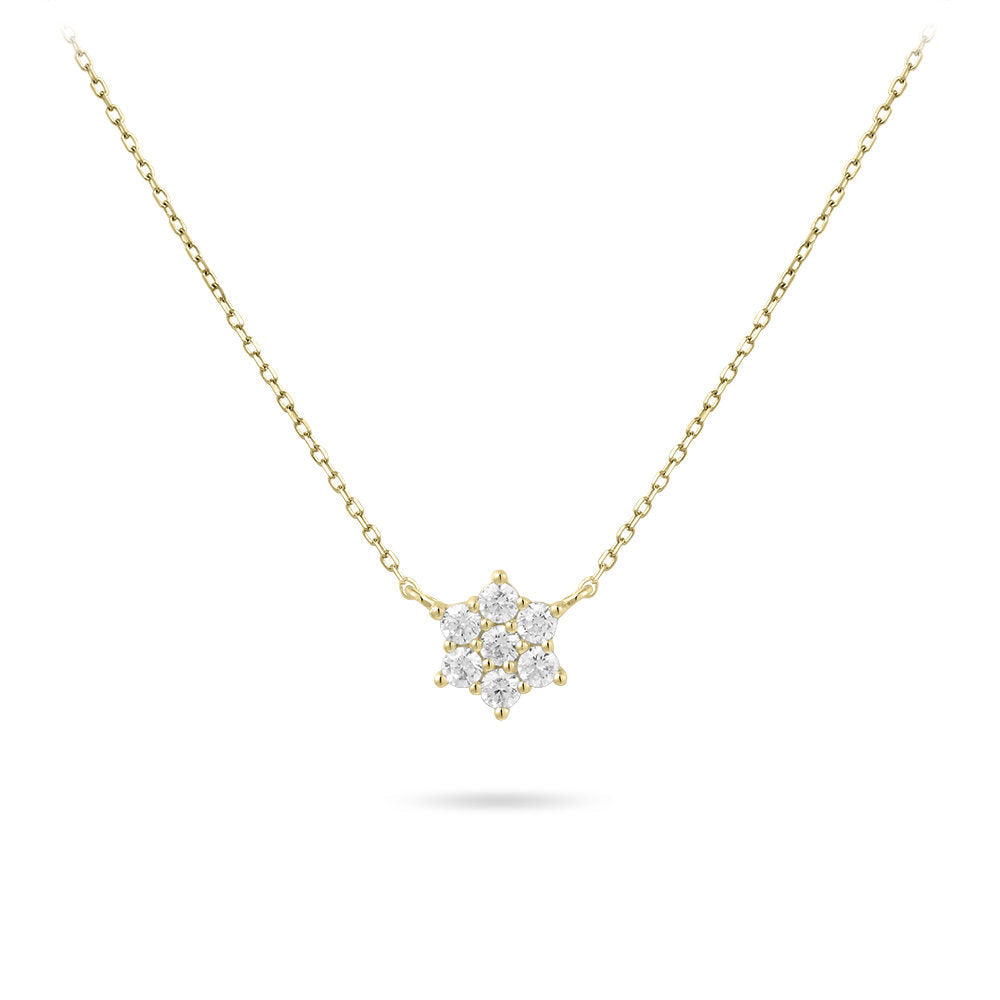 Gisser Ketting 14K Geelgoud Zirkonia Wit 38+4 cm – VGN008