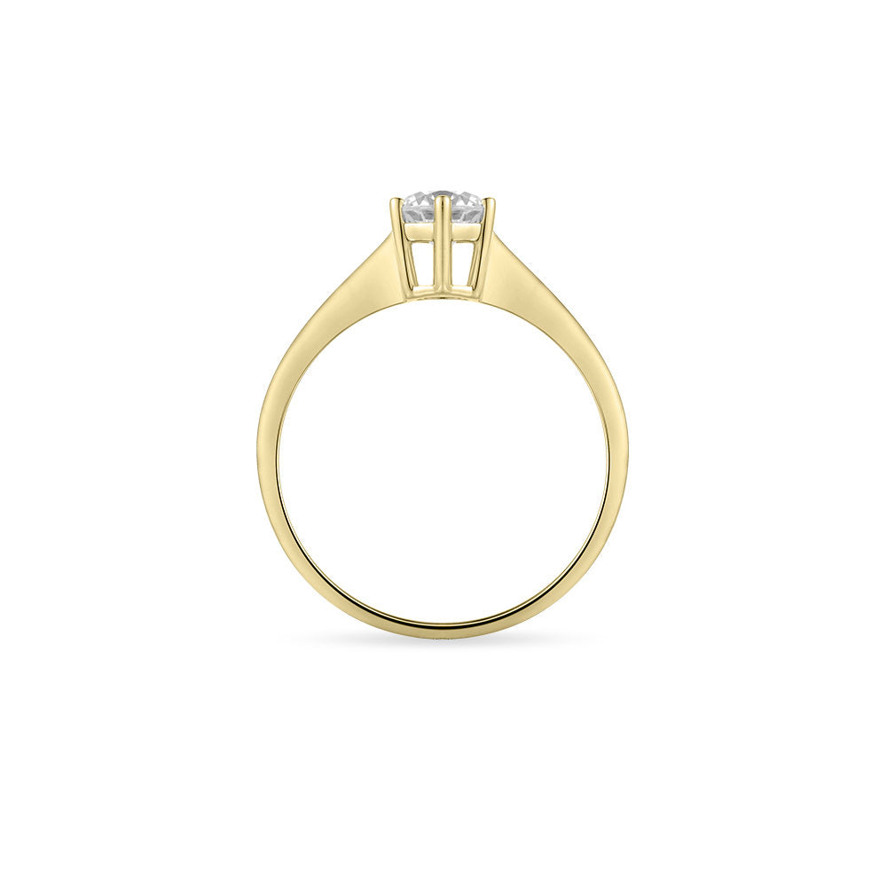 Gisser Ring 14K Geelgoud Zirkonia Wit – VGR003 – foto 4