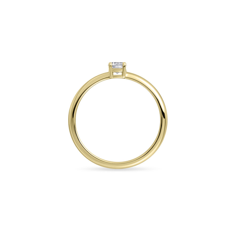 Gisser Ring 14K Geelgoud Zirkonia Wit – VGR028 – foto 4