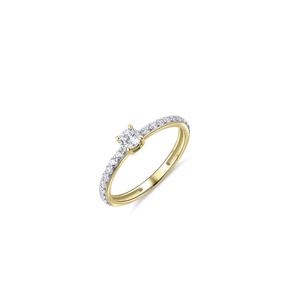 Gisser Ring 14K Geelgoud Zirkonia Wit – VGR029