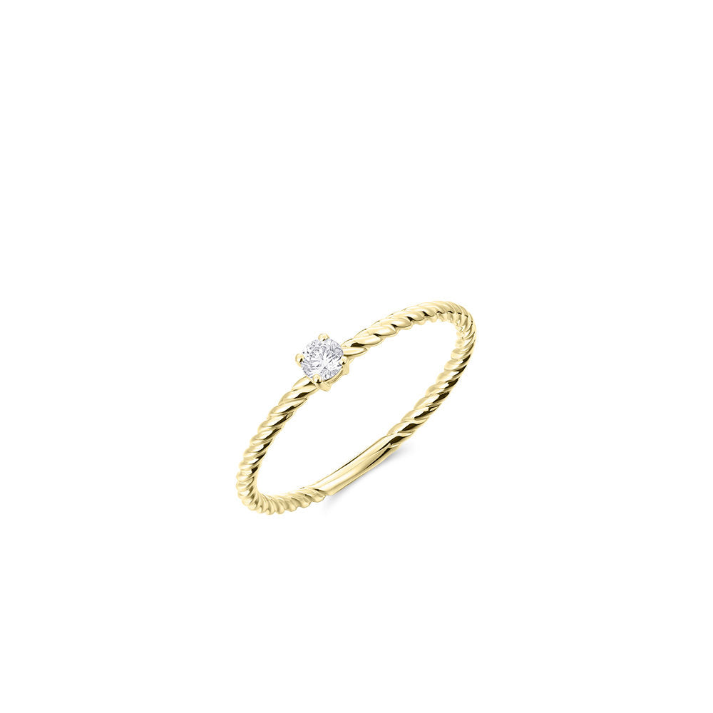 Gisser Ring 14K Geelgoud Zirkonia Wit – VGR033