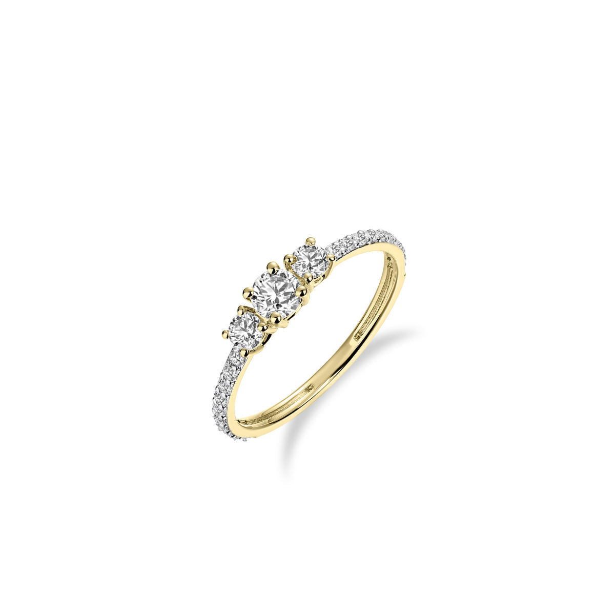 Gisser Ring 14K Geelgoud Zirkonia Wit – VGR035