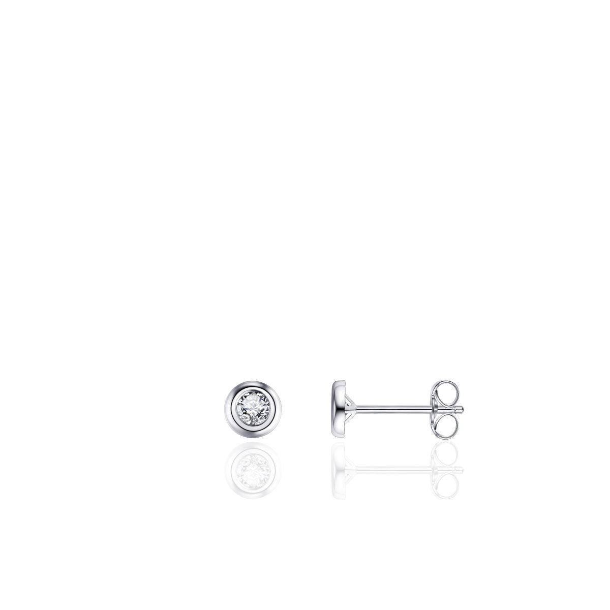 Gisser Oorbellen 14K Witgoud Zirkonia Wit – VWE009/2