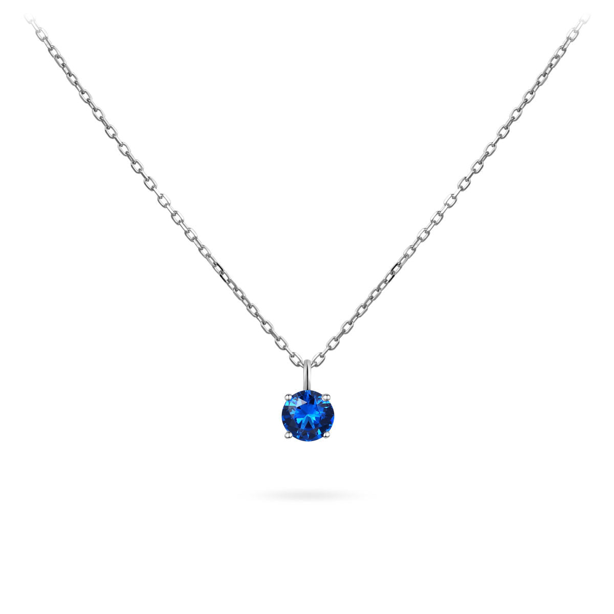Gisser Ketting 14K Witgoud Zirkonia Blauw 38+4 cm – VWN002B