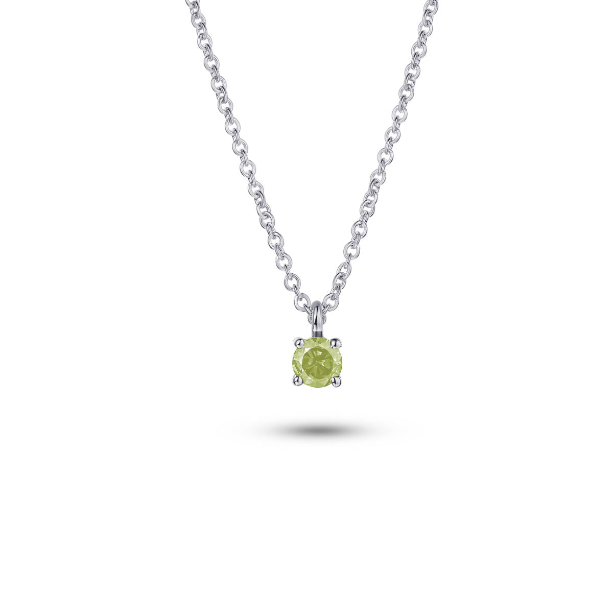 Gisser Ketting 14K Witgoud Peridoot 42+3 cm – VWPN001/3