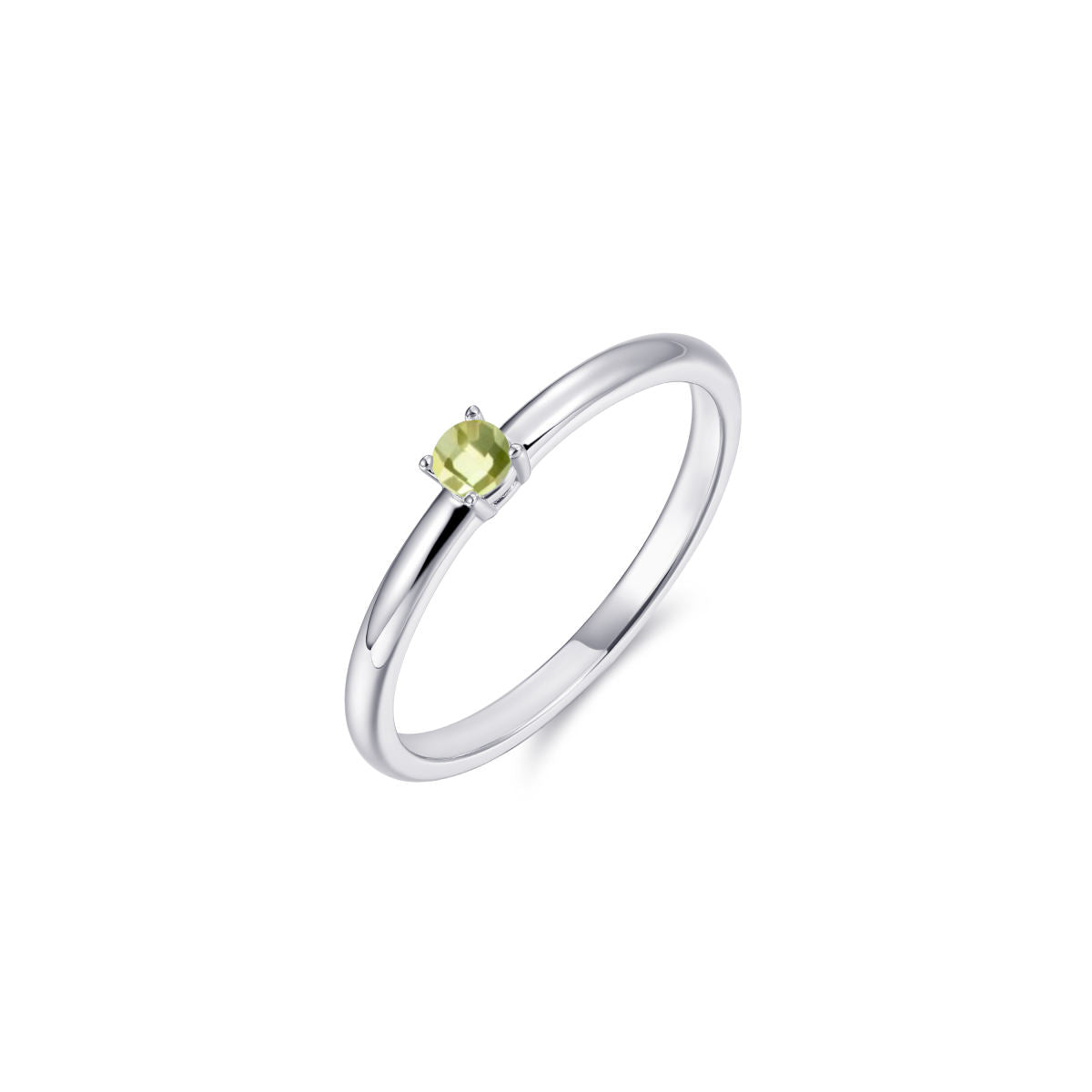 Gisser Ring 14K Witgoud Peridoot – VWPR003
