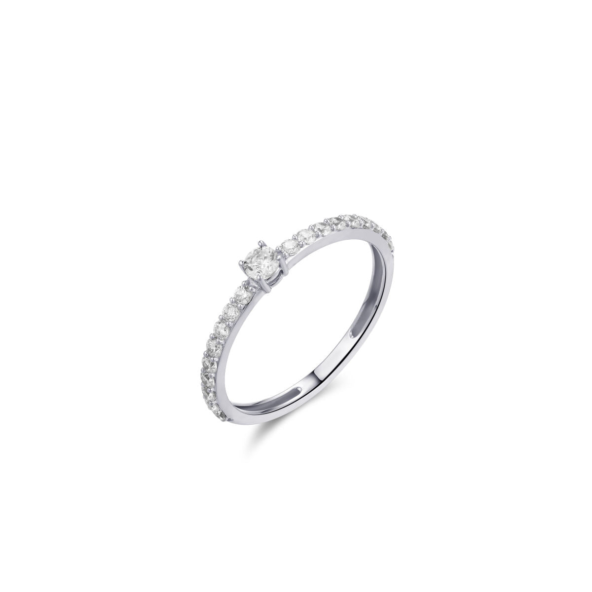 Gisser Ring 14K Witgoud Zirkonia Wit – VWR015