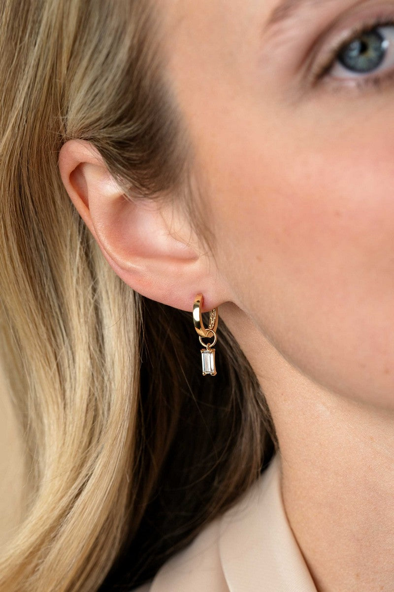 ZINZI 14K Gouden Oorbedels met Witte Zirkonia ZGCH424