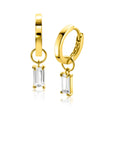 ZINZI Gold 14 krt gouden oorbedels met baquette geslepen witte zirkonia 7mm ZGCH424 (zonder oorringen) - PansiteNederland.nl