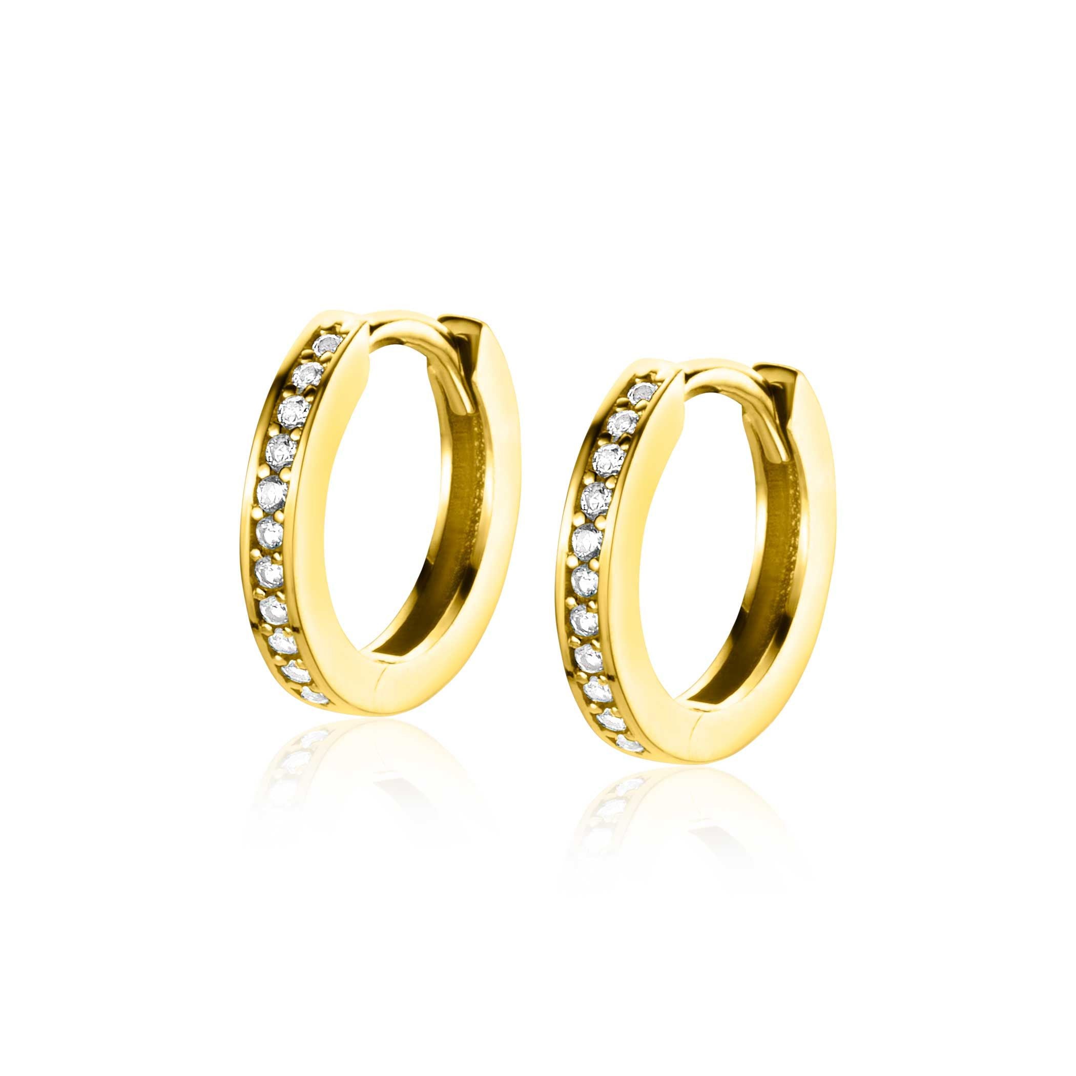 ZINZI 14K Gouden Oorbellen met Witte Zirkonia ZGO428Z