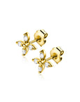 ZINZI Gold 14 krt gouden oorknoppen in bloemvorm met zirkonia's ZGO519 - PansiteNederland.nl