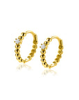 ZINZI Gold 14 krt gouden oorringen met zirkonia, met luxe klapsluiting 13 x 2mm ZGO527 - PansiteNederland.nl