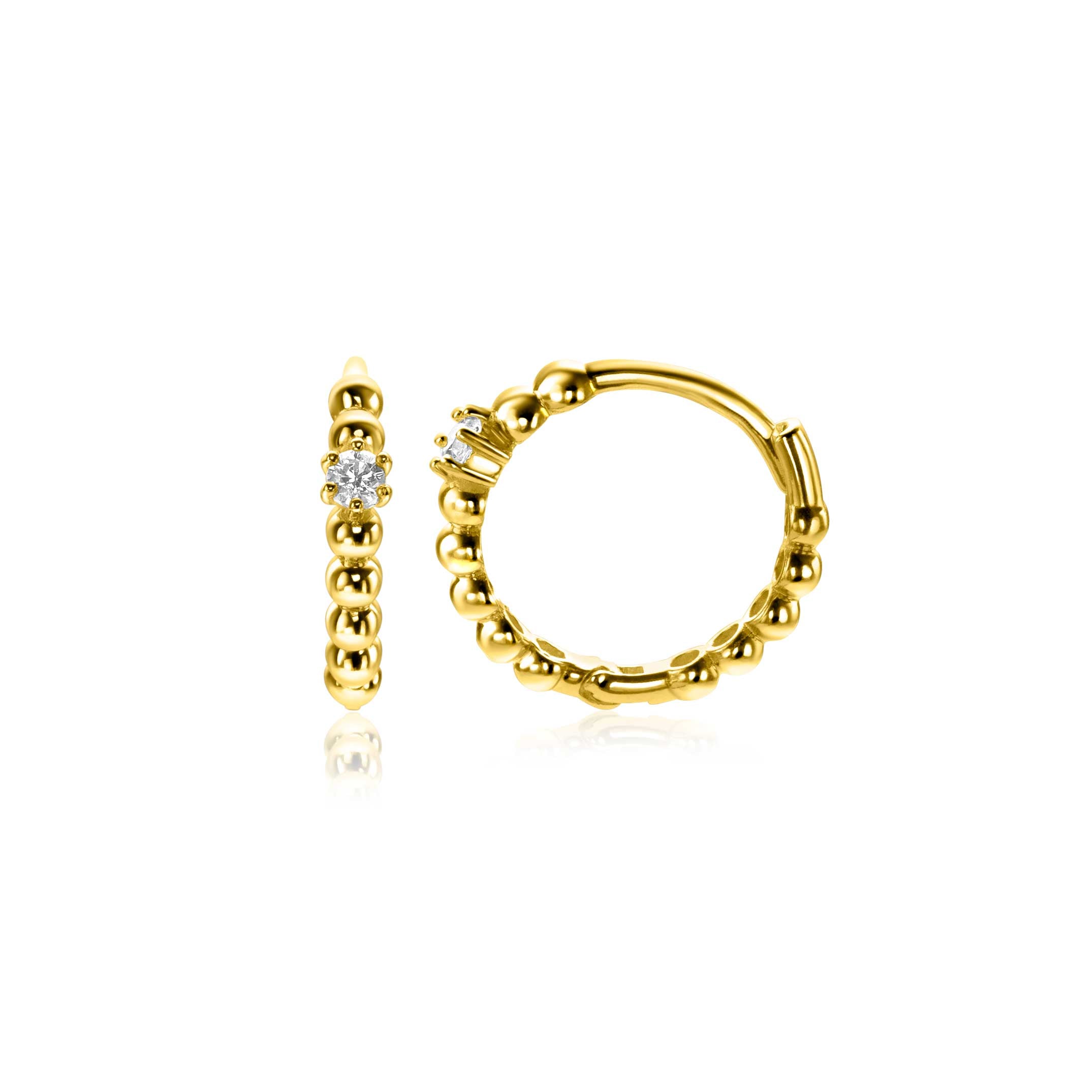 ZINZI 14K Gouden Oorbellen met Witte Zirkonia ZGO527